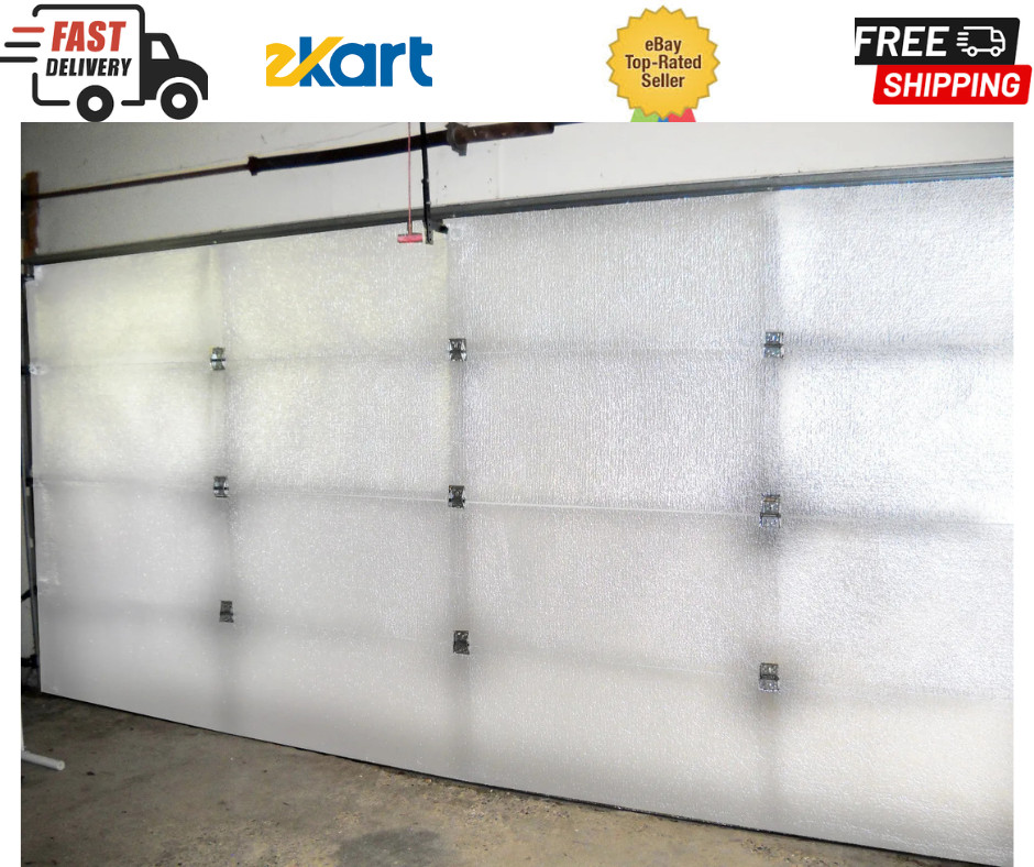 White Reflective Foam Core 2 Car Garage Door Insulation Kit 18FT. 18×7 Nasatech