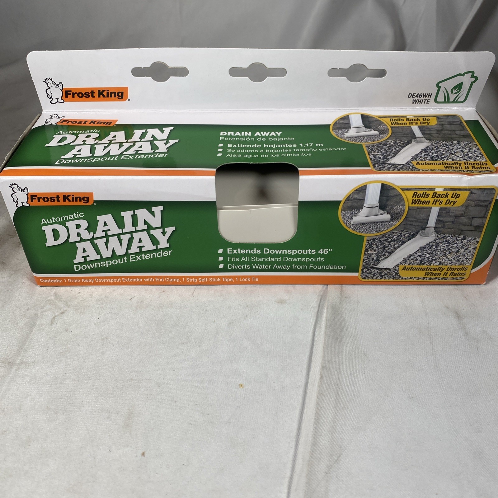 Frost King DE46WH Drain Away Plastic White Extension 2.88” H x 9” W x 4” L in