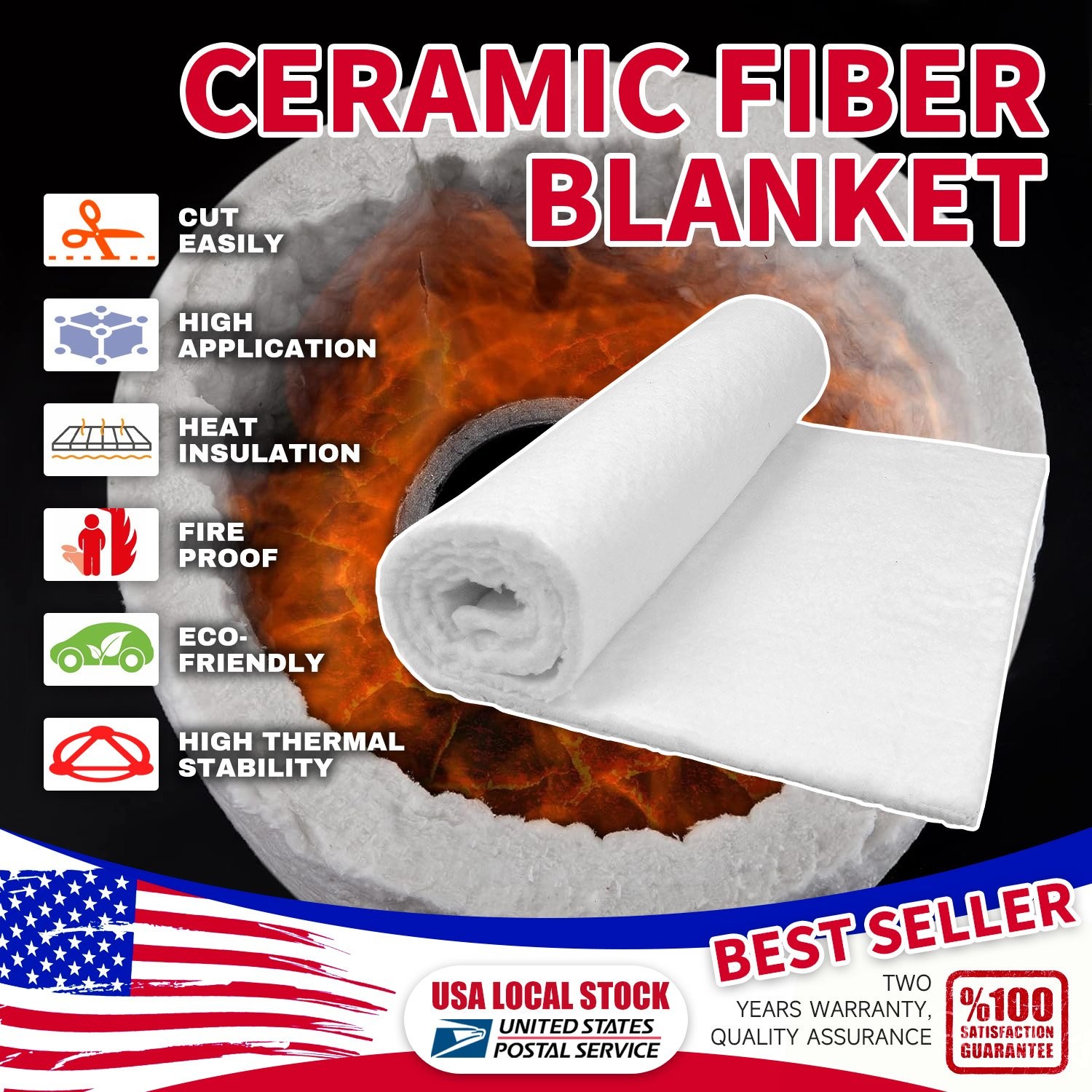 24″x48″ Ceramic Fiber Sheet for Boiler Pipe Protection reduce heat loss