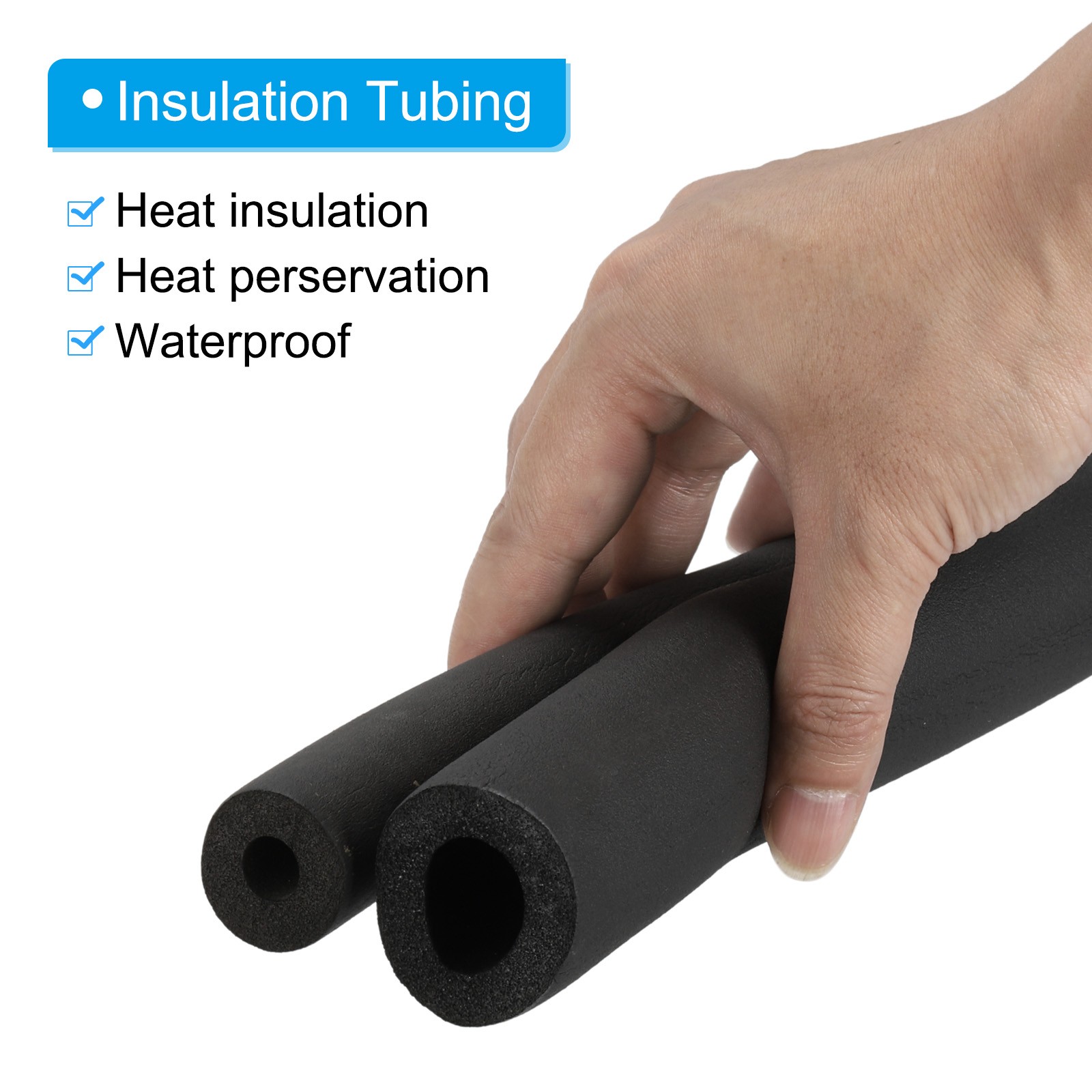 2pcs 1/2″(13mm) x 6Ft Pipe Insulation Foam Tube Pipe Cover Wrap Roll Bar Padding