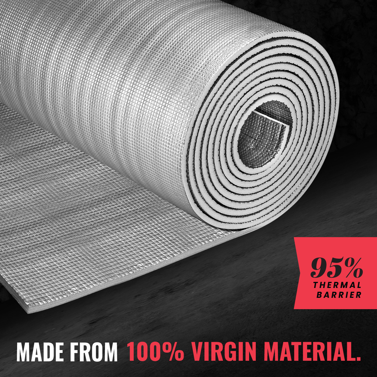 XTEMP 3mm Reflective Foam Core Insulation, RADIANT BARRIER 24” X 10ft