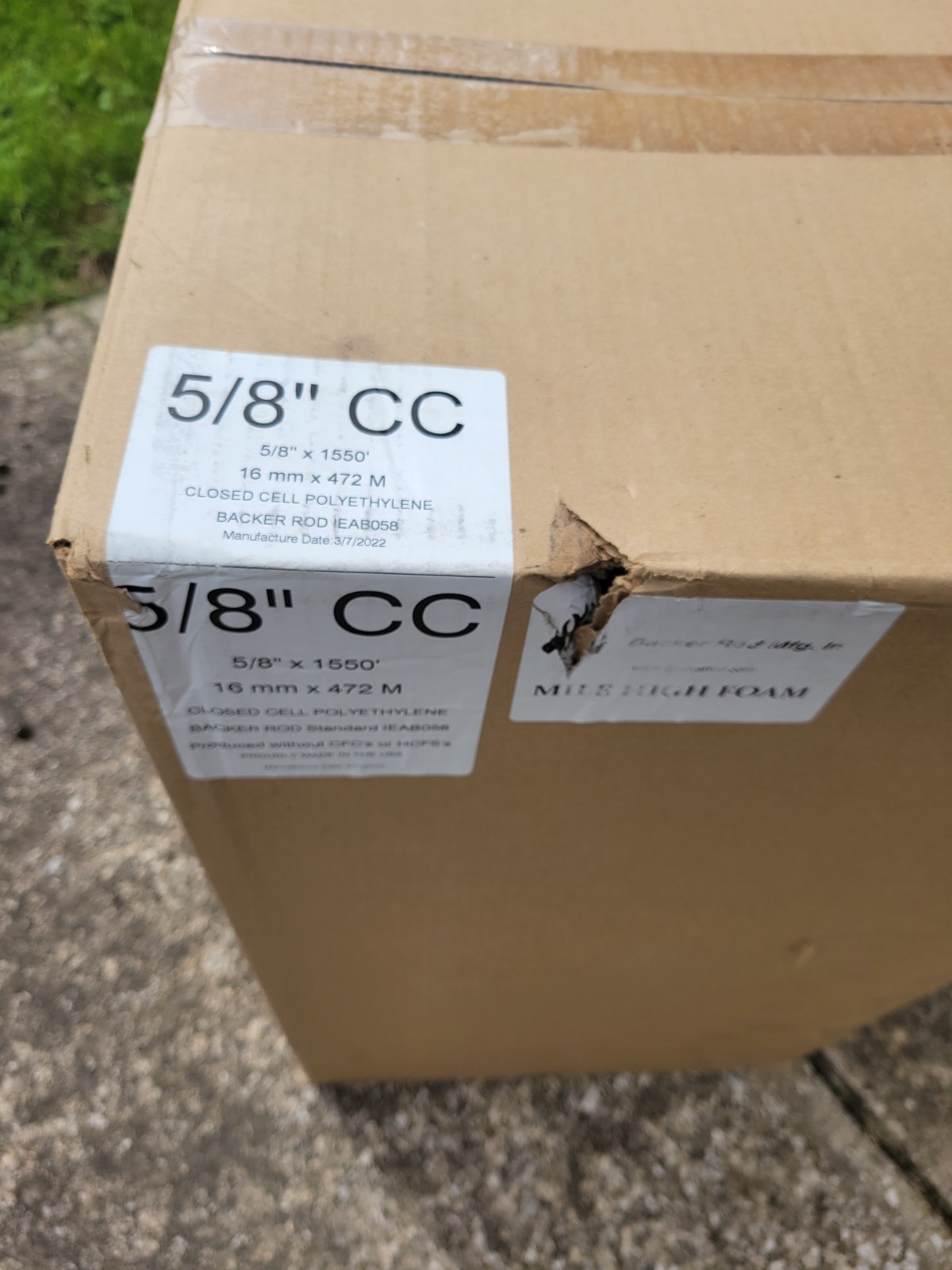5/8″ Closed Cell Backer Rod | 1,550 Ft.