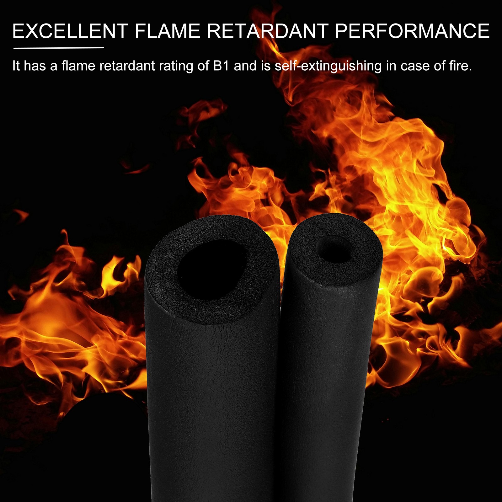 2pcs 3/8″(10mm)x6.5Ft Pipe Insulation Foam Tube Pipe Cover Wrap Roll Bar Padding