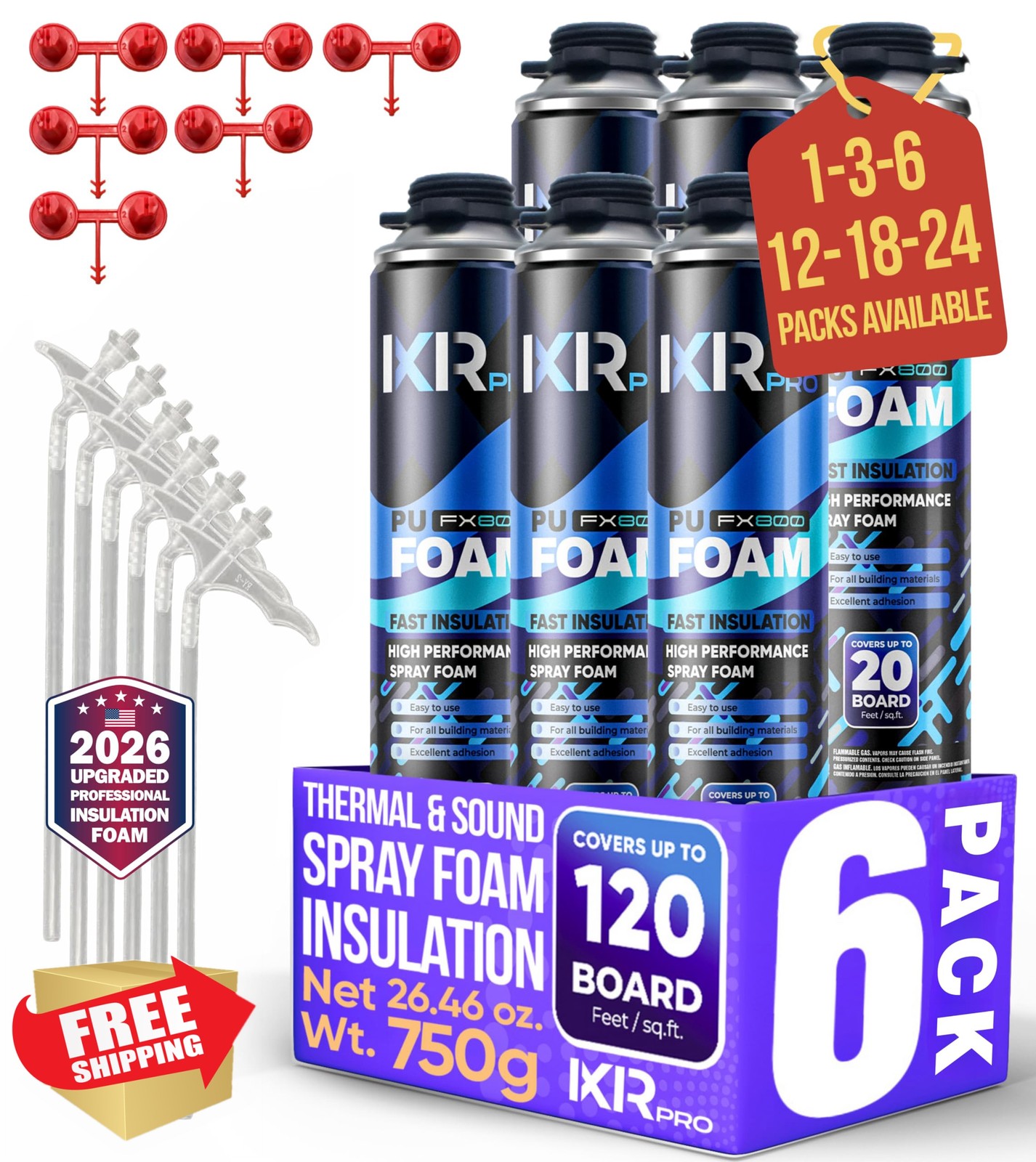 ixirpro Spray Foam Insulation 6 x 750g Cans