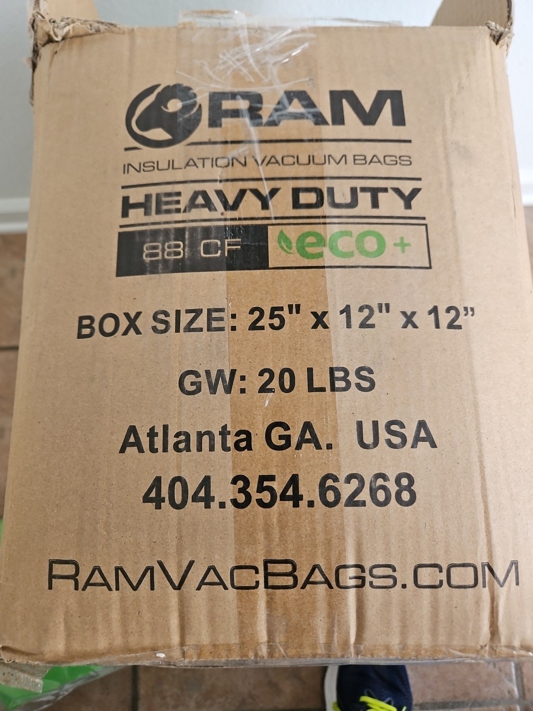 RAM Insulation Vacuum Bag Heavy Duty ECO+ 7’x4′ Holds 88 CF/375 LBS – 10 Pack