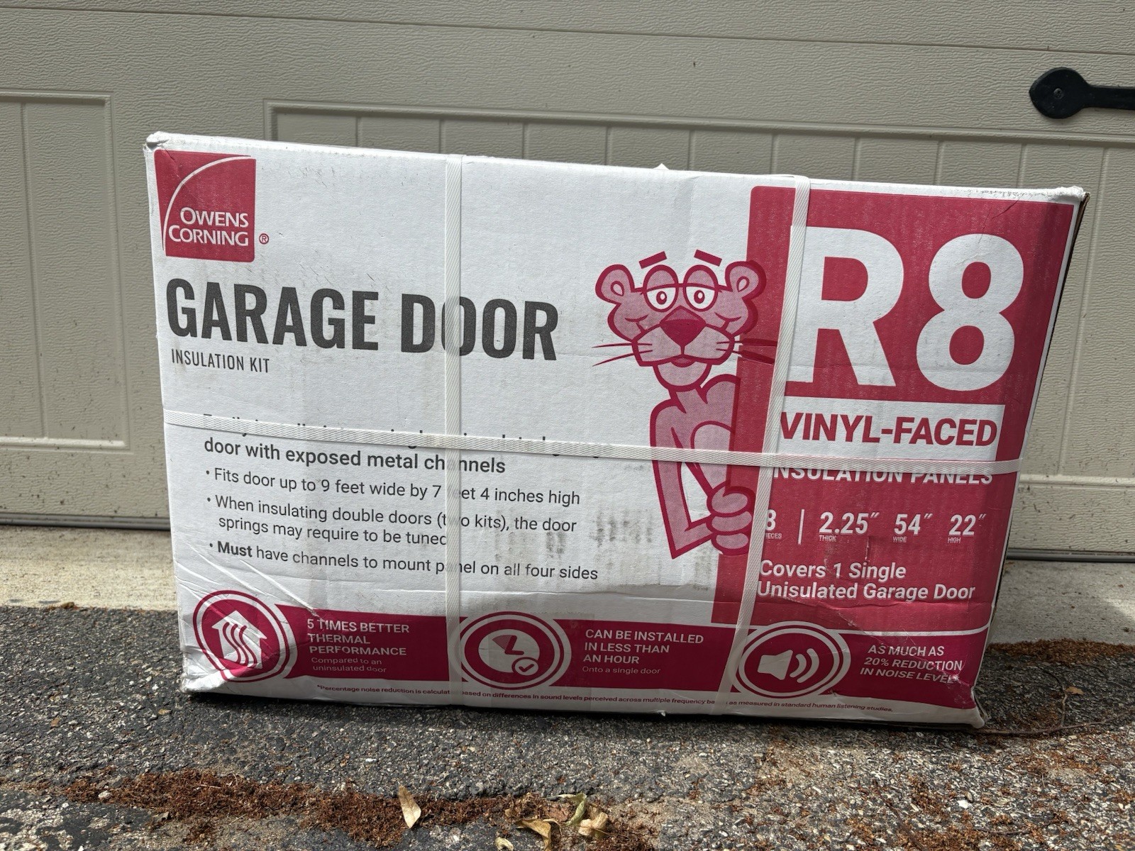 Owens Corning R8 Garage Door Insulation Kit 8 Panels Vinyl Faced 66 SF New