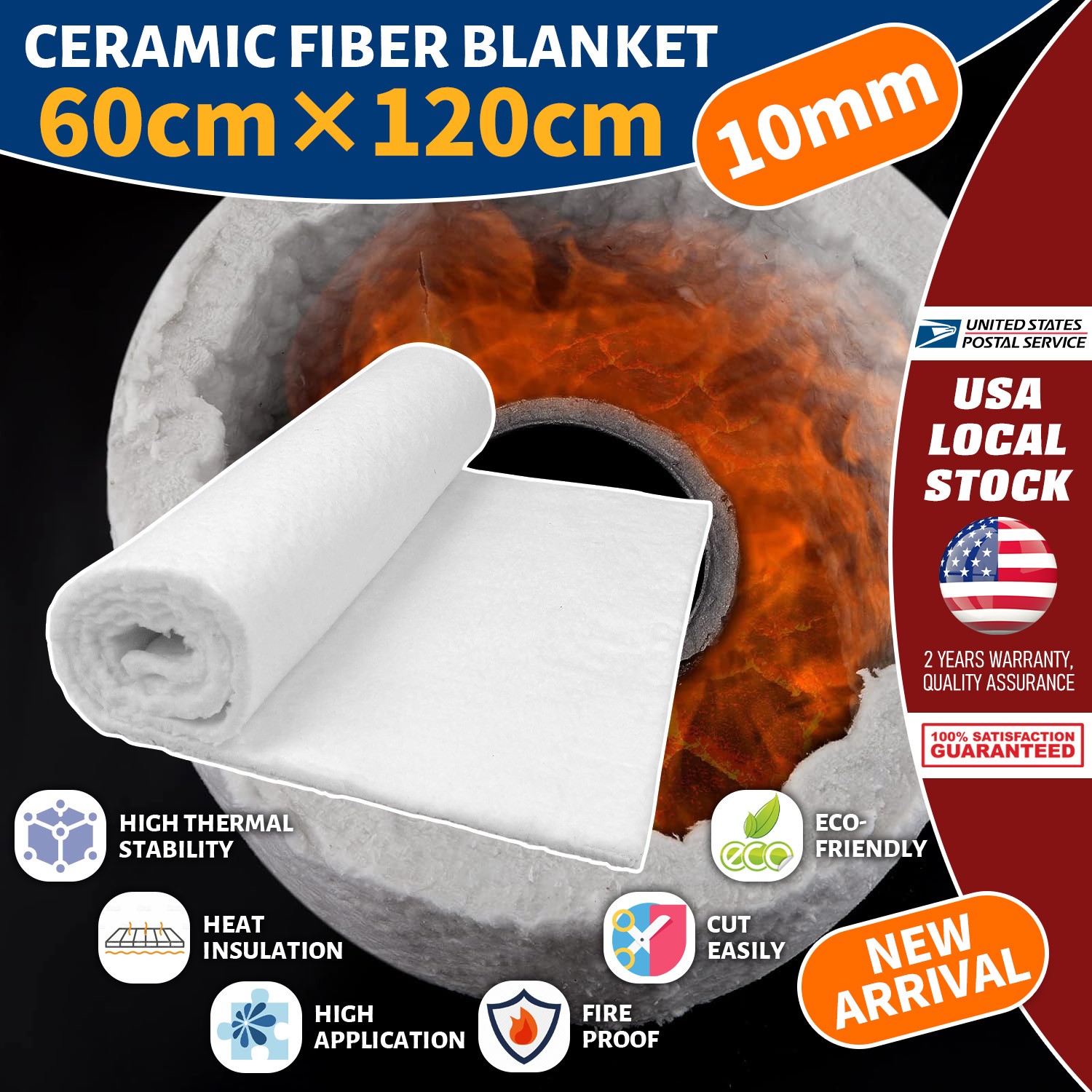 48″x24″ Silicate Ceramic Fiber Blanket Fit For High Temperature Pipe Insulation