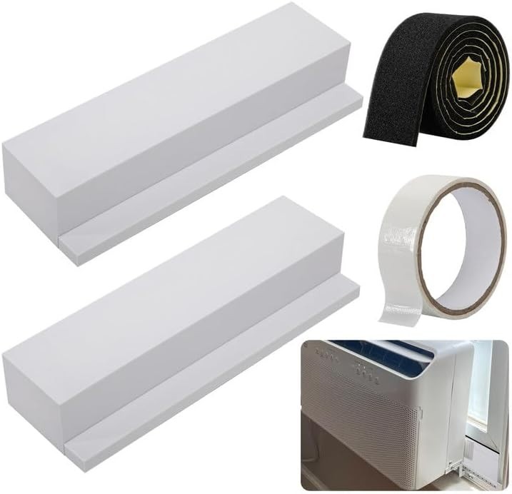 2 Pack Air Conditioner Foam Block, Window AC Side Foam Block Kit with Foam Stri