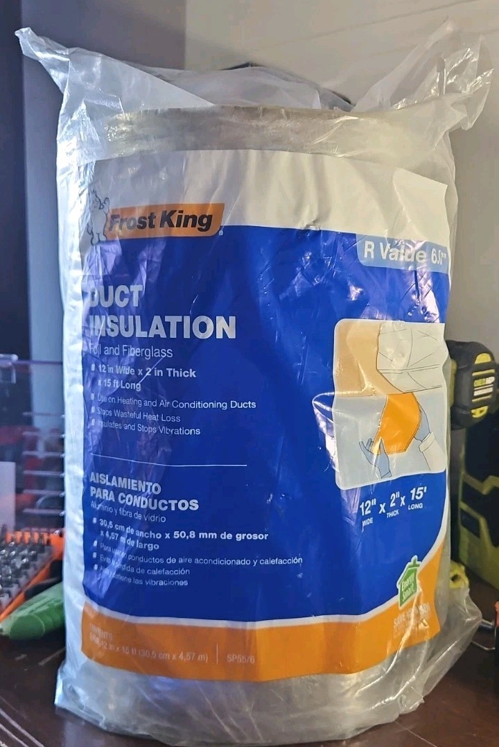Frost King SP55/6 Duct Installation Foil & Fiber Glass 12″ Wide x 2″ Thick x 15′