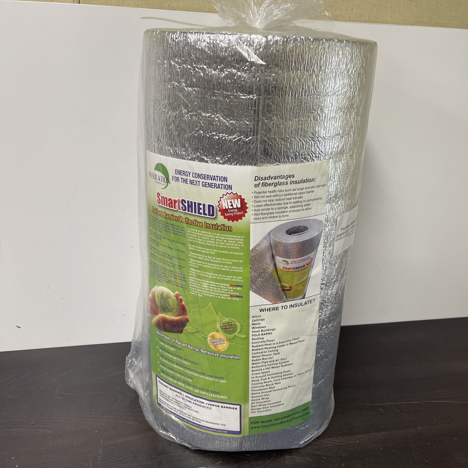 SmartSHIELD -5mm 24″x50ft Reflective Foam Core Insulation roll Cold and Heat New