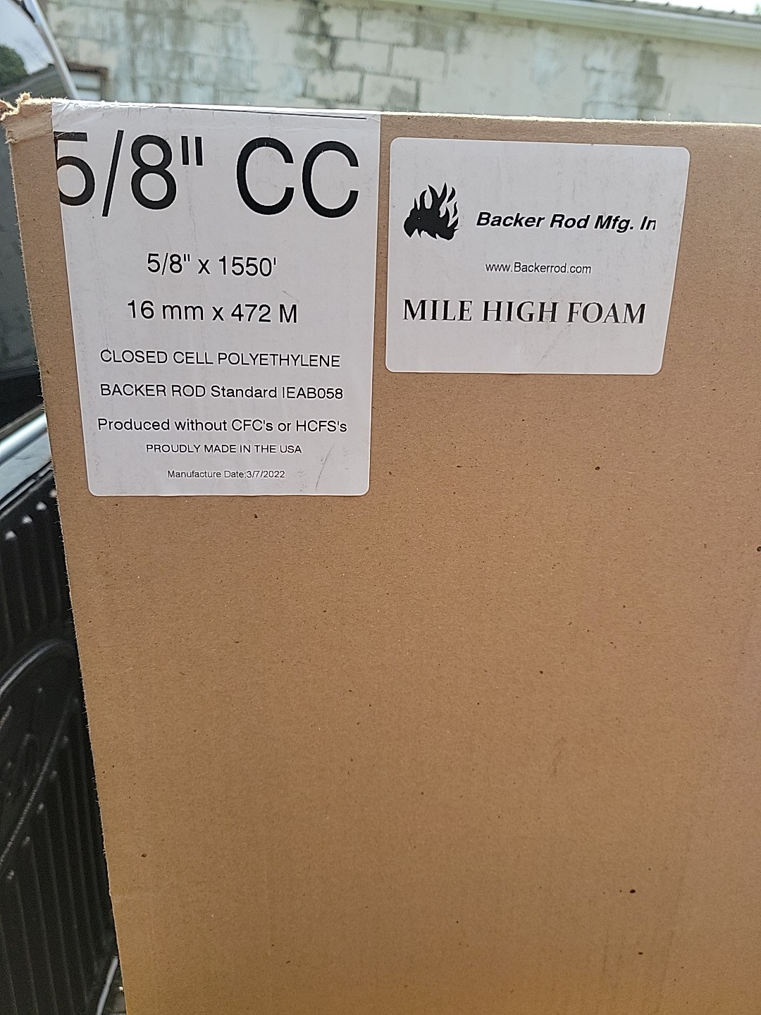 5/8″ Closed Cell Backer Rod | 1,550 Ft.