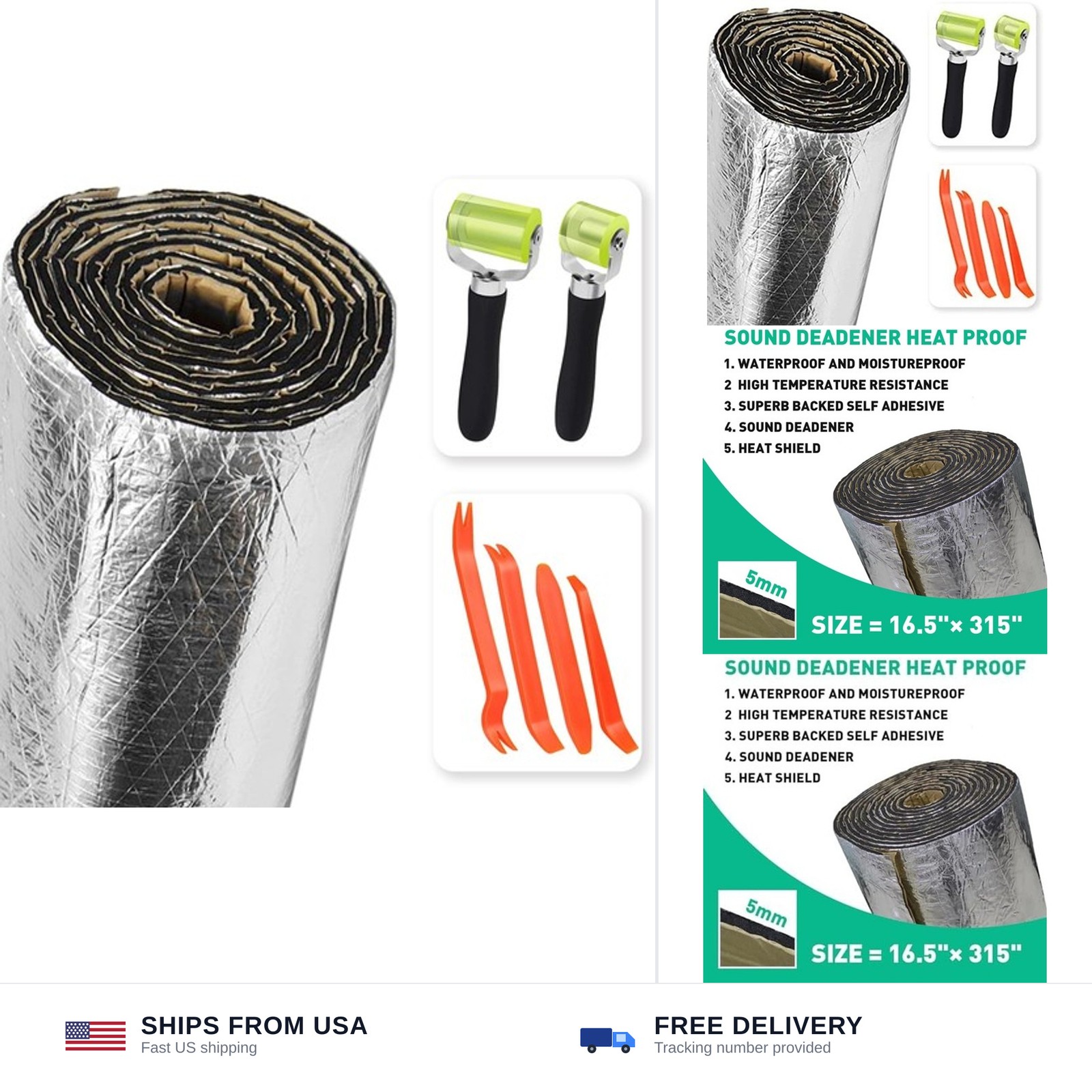 200mil 36 Sqft Self-Adhesive Car Sound Deadening Heat Shield Insulation Mat |…