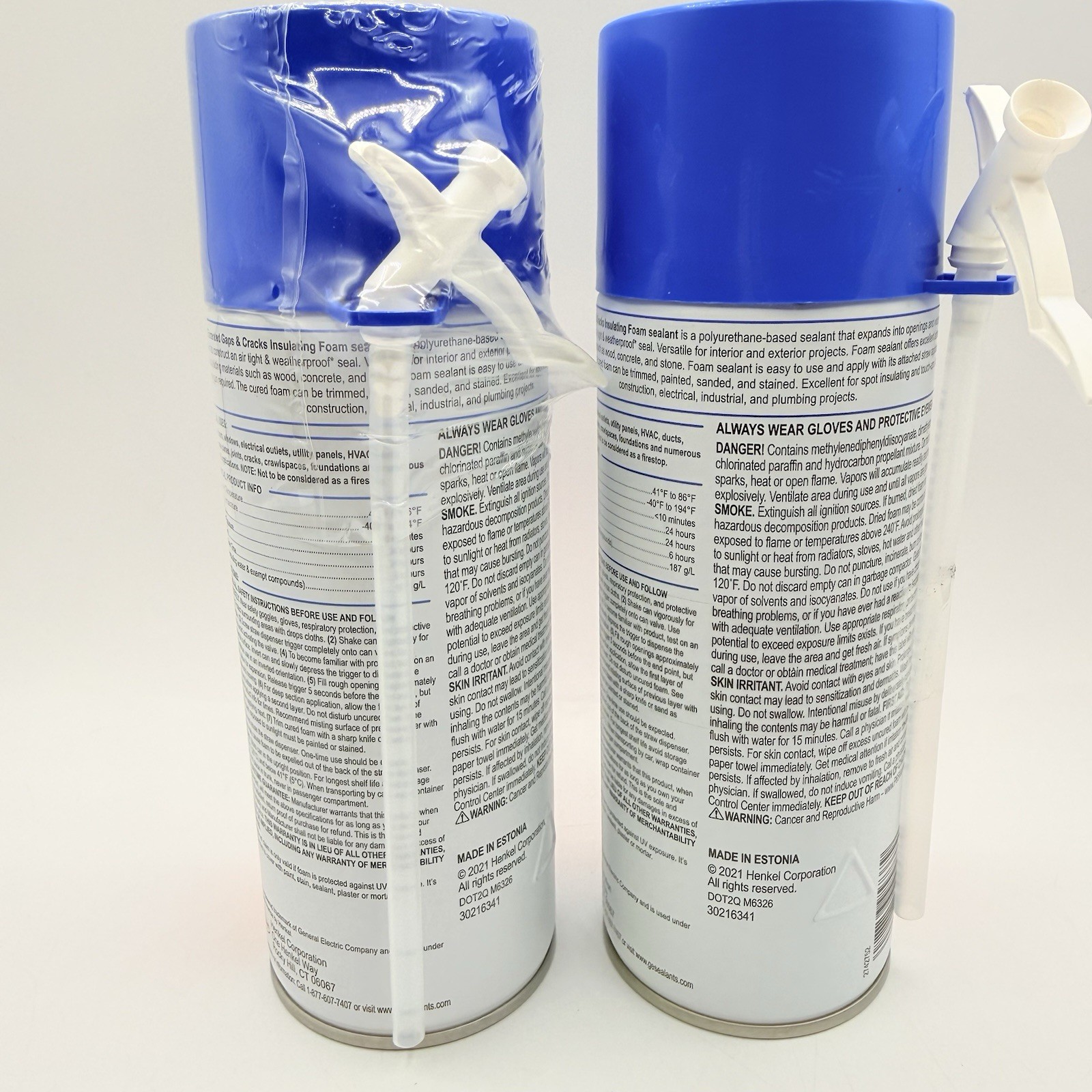 Insulating GE Foam Gaps & Cracks 12oz (2 Pack) 1 Sealed 1 New Straw