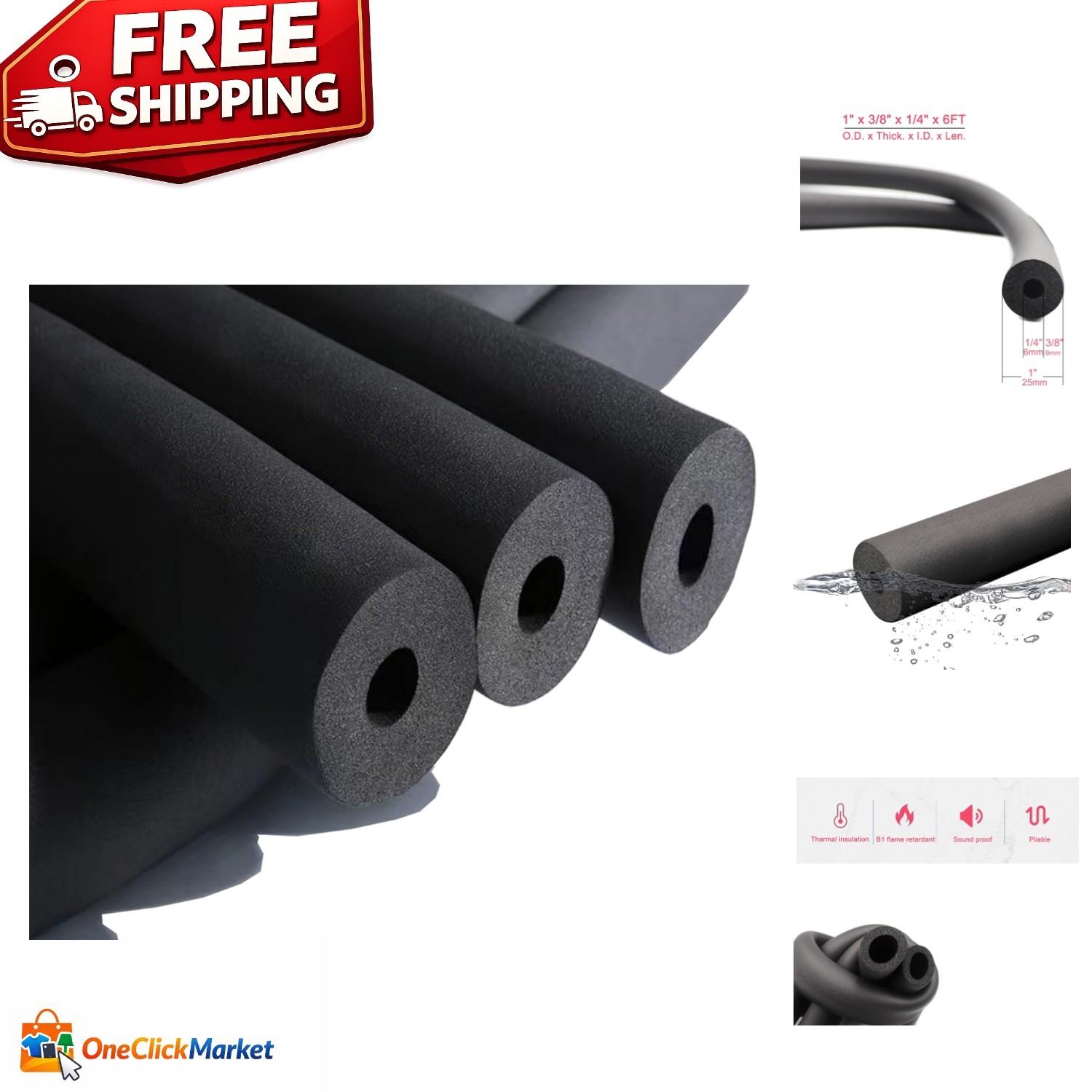 Nitrile Rubber Pipe Insulation Foam Tube – Self-Extinguishing & Moisture-Proof