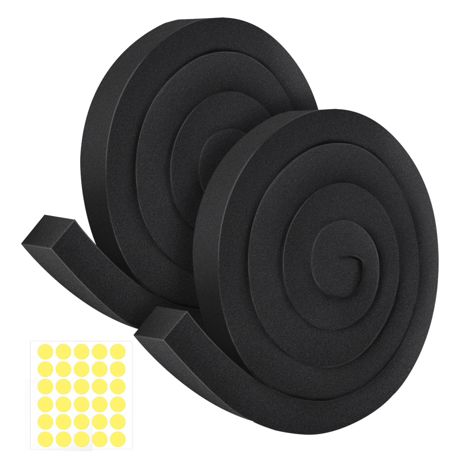 2Packs Air Conditioner Foam Tape with Adhesive, 1”X1”X 1”X1” Black, 2 PCS
