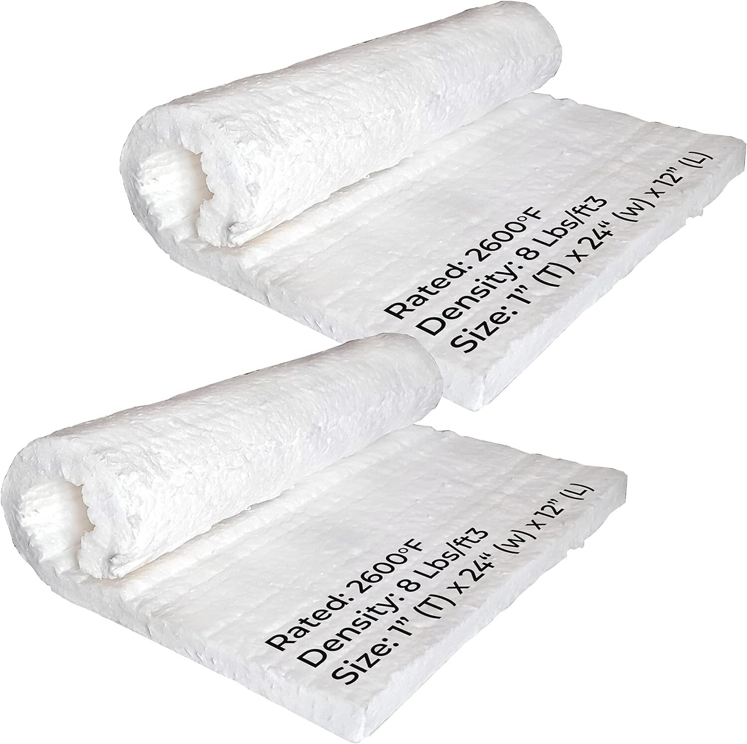 Ceramic Fiber Blanket – 1″x12″x24″ Thermal High Temp Insulation 2600F – 2 Piece