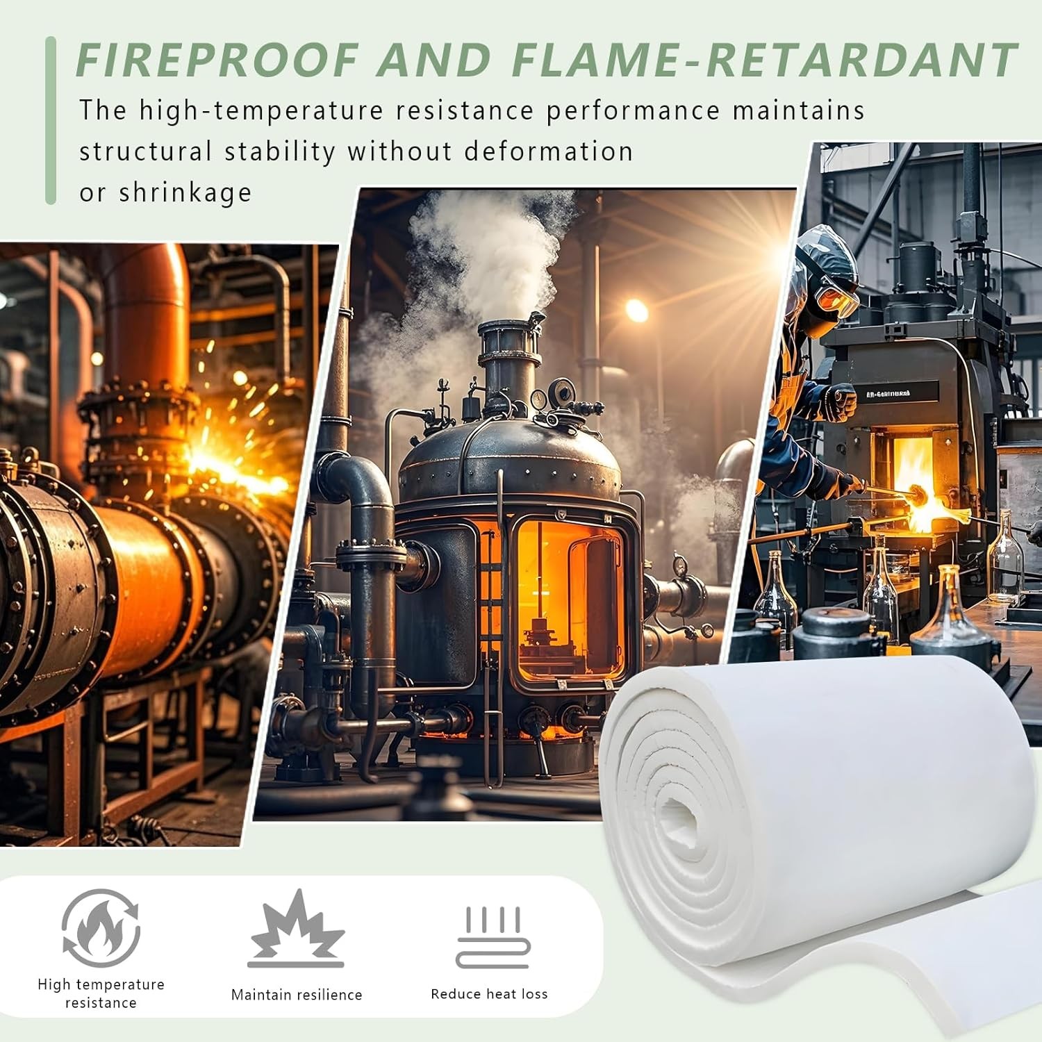 1sheet 24″x48″ Heat Resistant Ceramic Fiber for Chemical Pipeline