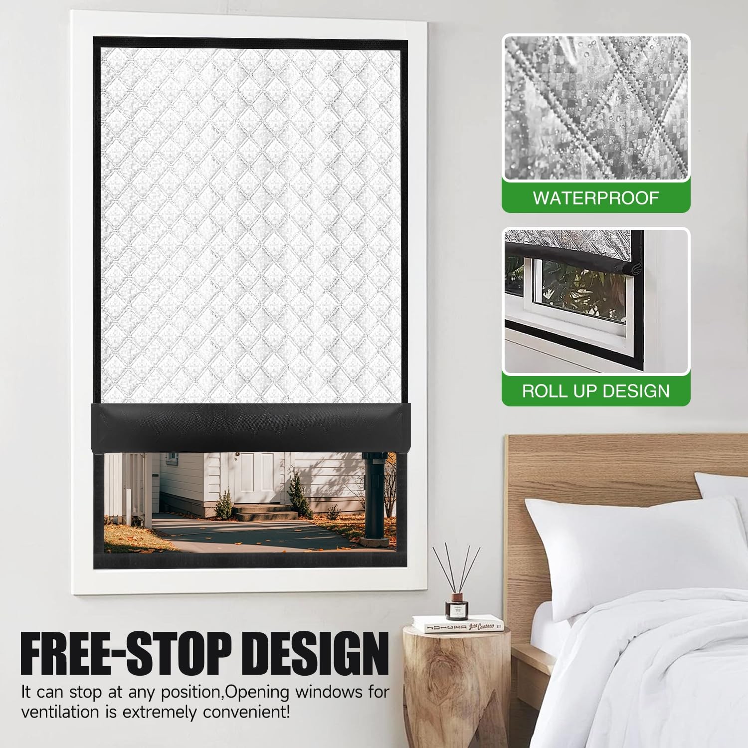 Insulated Window Cover, Sunmoxia Upgraded Oxford Cloth 24×36 inch, Sliver