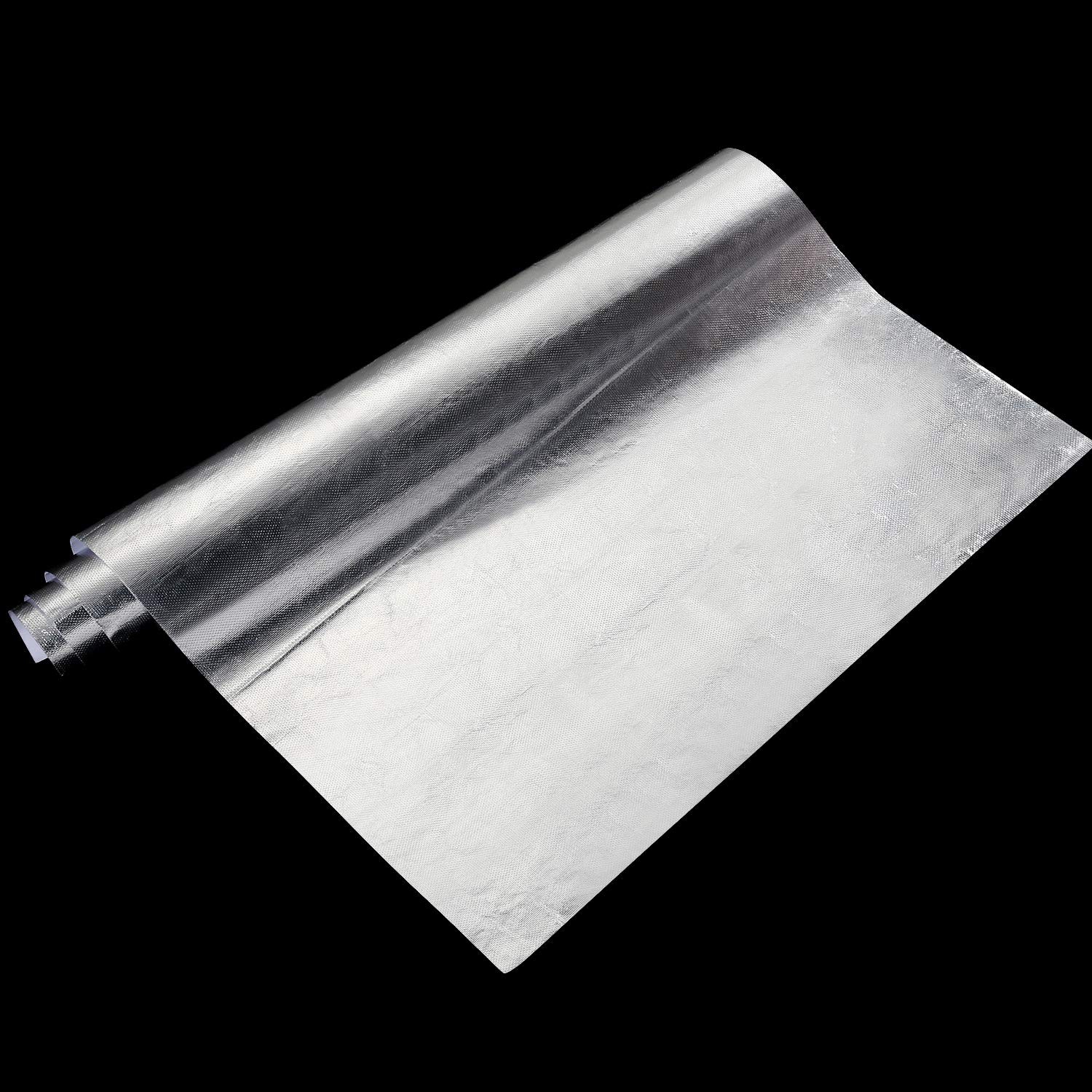BBTO Heat Reflective Sheet Adhesive Backed Aluminized 12 x 60 Inch, Silver