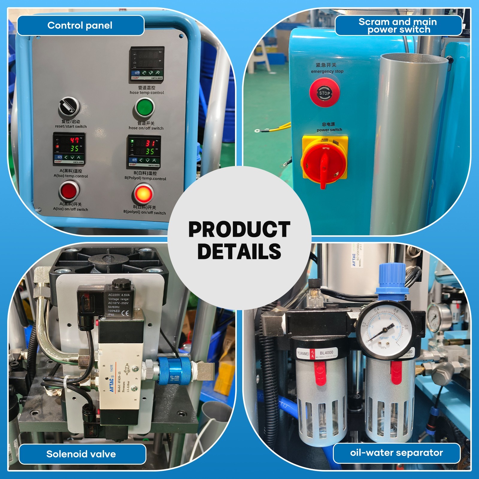 220V Polyurethane & Polyurea Spray Foam Machine Pneumatic Proportioning Sprayer