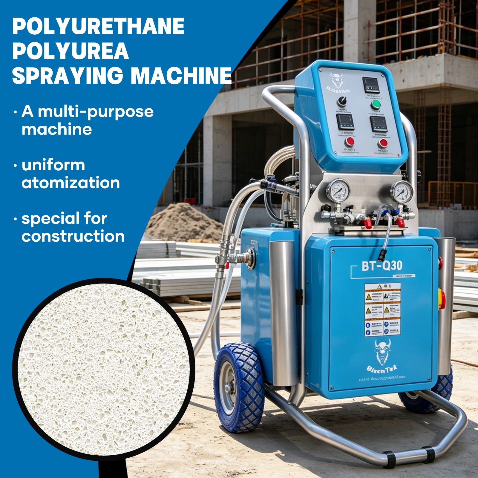 220V Polyurethane & Polyurea Spray Foam Machine Pneumatic Proportioning Sprayer