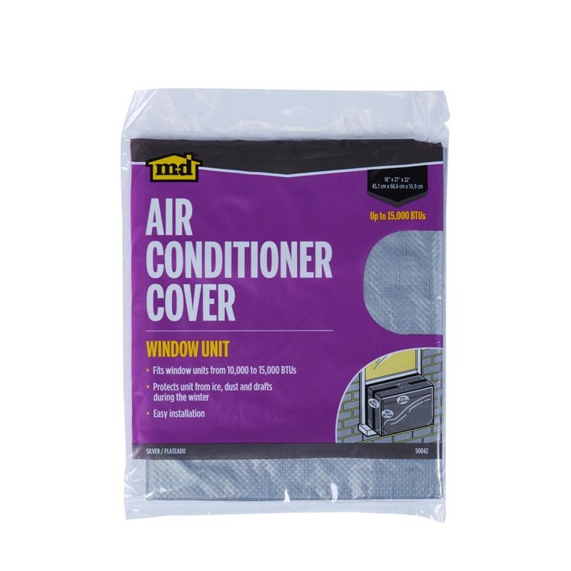 M-D Building Products 22×27 Rectangle Silver Vinyl Outdoor Window AC Cover