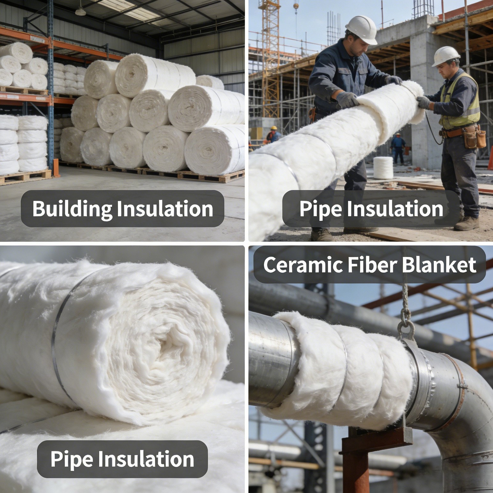 24″x48″ High Temperature Resistant Ceramic Fiber for Pipe Thermal Insulation