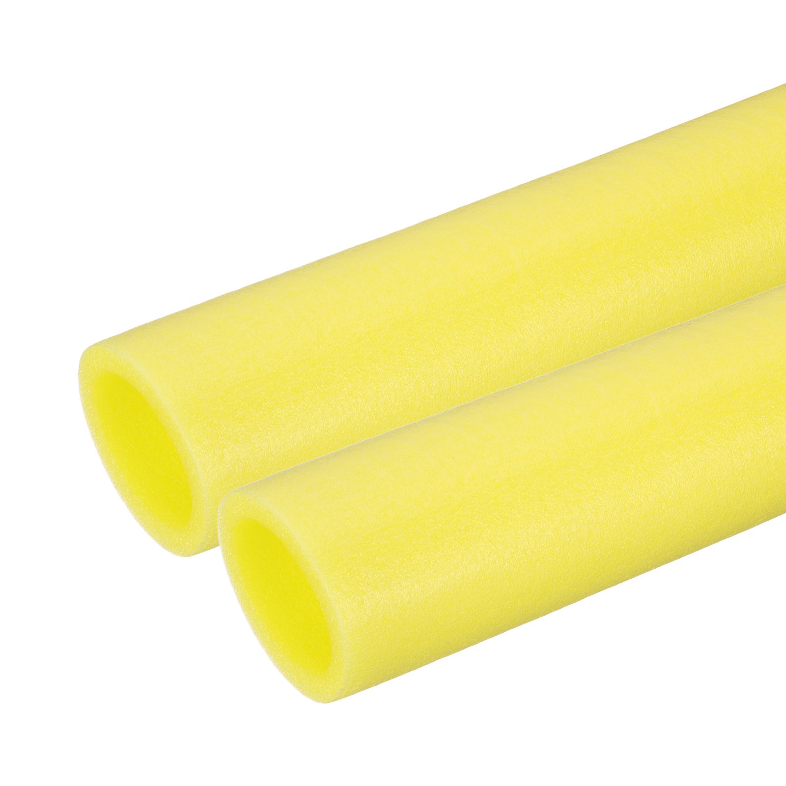 2Pcs 2-3/8″(60mm)IDx3.3FTx3.15″ Pipe Insulation Foam Tube Pool Noodles Yellow