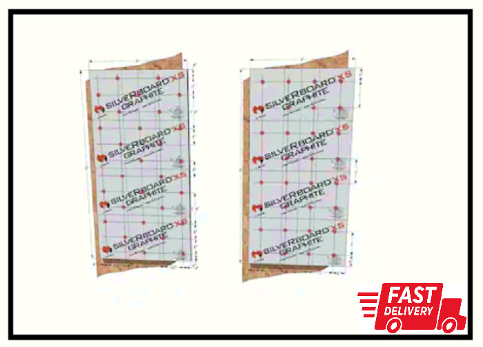 SilveRboard Wall Insulation Kit 0.625″ x 48″ x 24″ 72-Sq-Ft R-3 (9-Sheets/Kit)