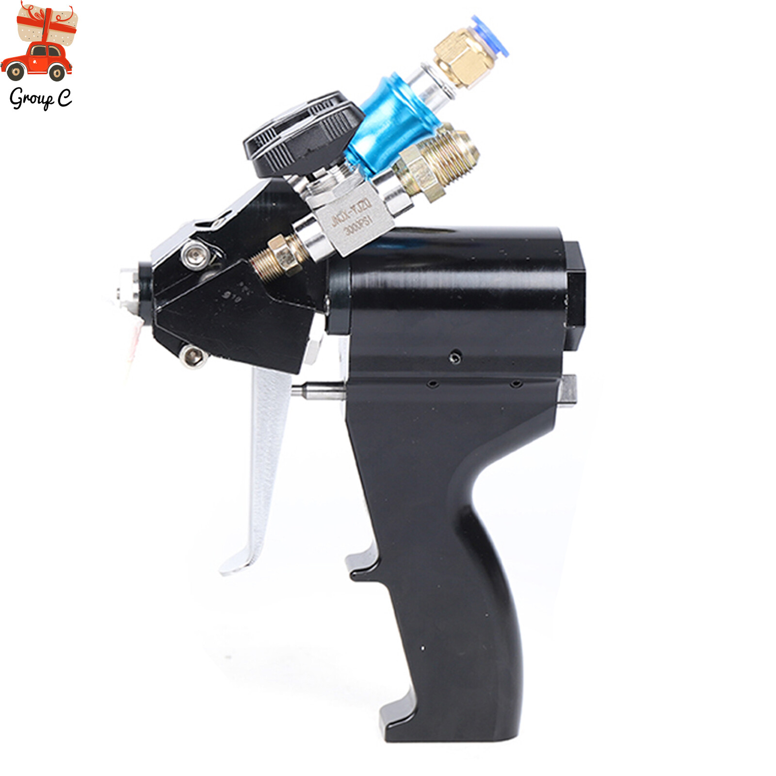 P2 PU Foam Spray Gun Polyurethane P2 Air Purge Spray Gun Self-cleaning Black