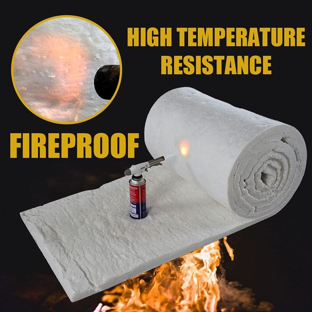 24 x 12 x 1 Inch Fiber Blanket High Temp Insulation 2400F for Kiln Oven