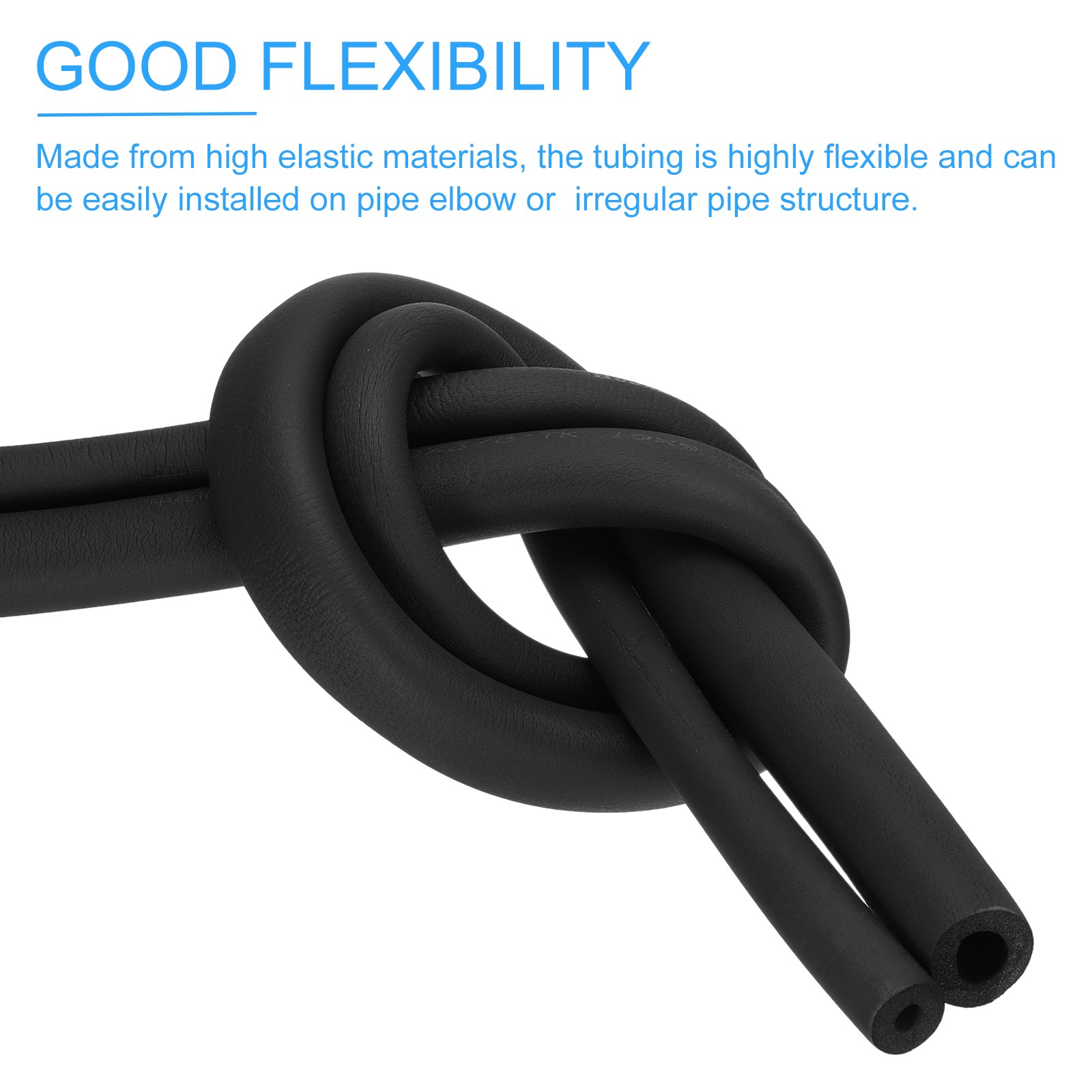 1 7/8″ (48mm) ID x 6.6Ft Pipe Insulation Foam Tube Cover Wrap 15mm Thick Black