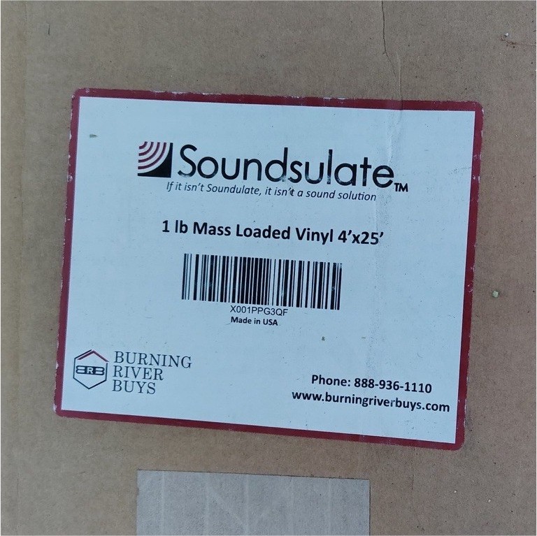 Soundsulate Acoustic Mass Loaded Vinyl Sound Barrier Roll Black 4ft x 25ft