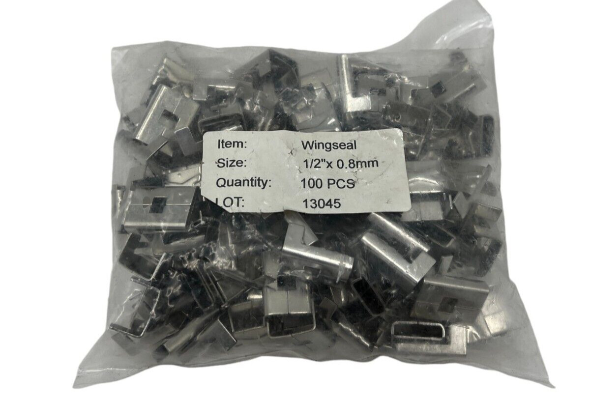 (QTY 100) 304 Stainless Steel Wing Seal 1/2″ x 0.8mm Silver Replacement