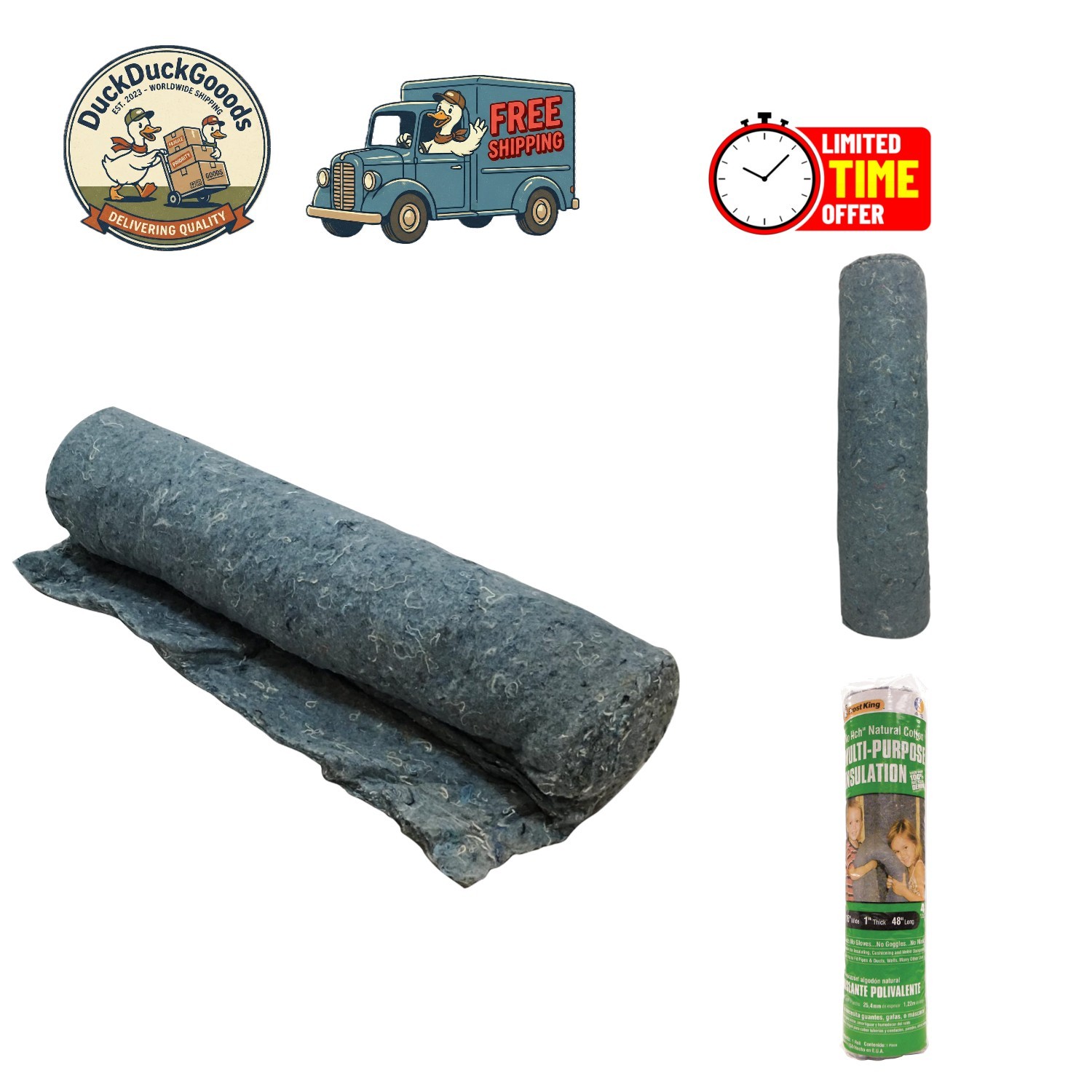 Comforting & Versatile 16x1x48 Inch ‘No Itch’ Cotton Insulation Solution