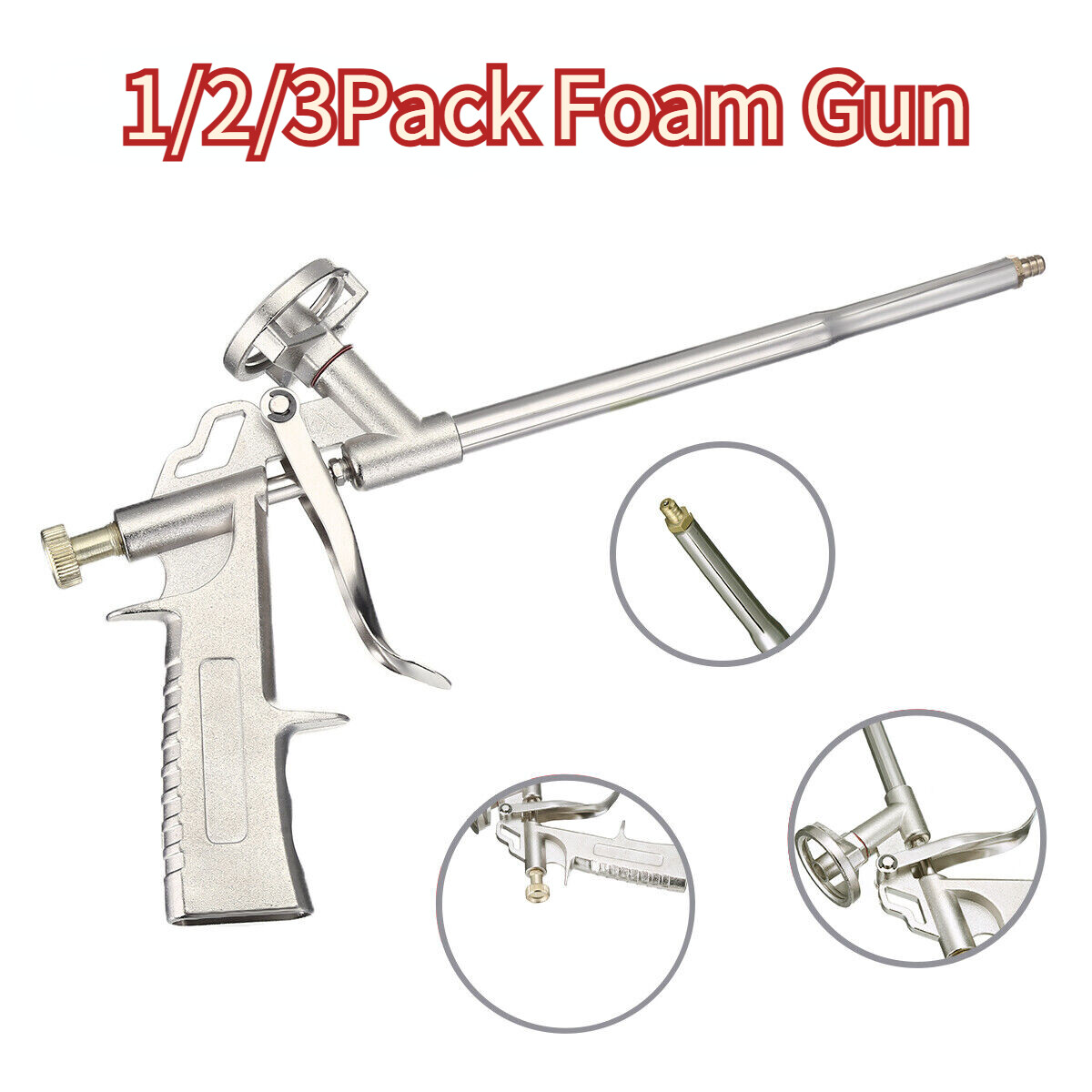 Pro PU Foam Gun NIB Expanding Spray Applicator Kit New Improved Adapter Basket