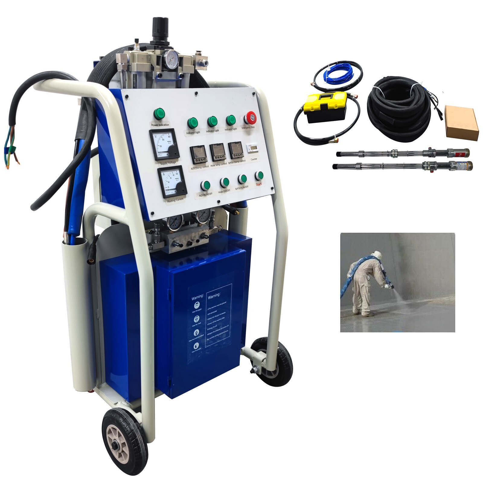 Heavy Duty Polyurea Polyurethane Foam Spray Insulation Machine 110V 1:1