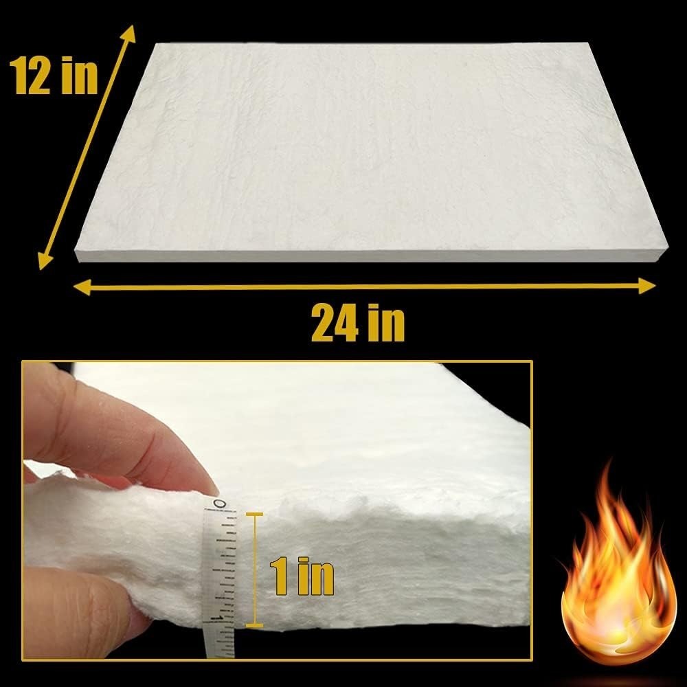 24 x 12 x 1 Inch Fiber Blanket High Temp Insulation 2400F for Kiln Oven