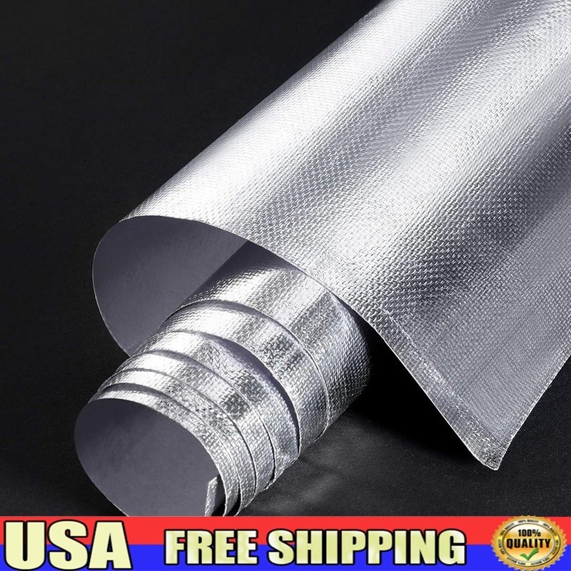 Aluminized Fiberglass Heat Shield Sheet Adhesive Backed Thermal Insulation 12×60