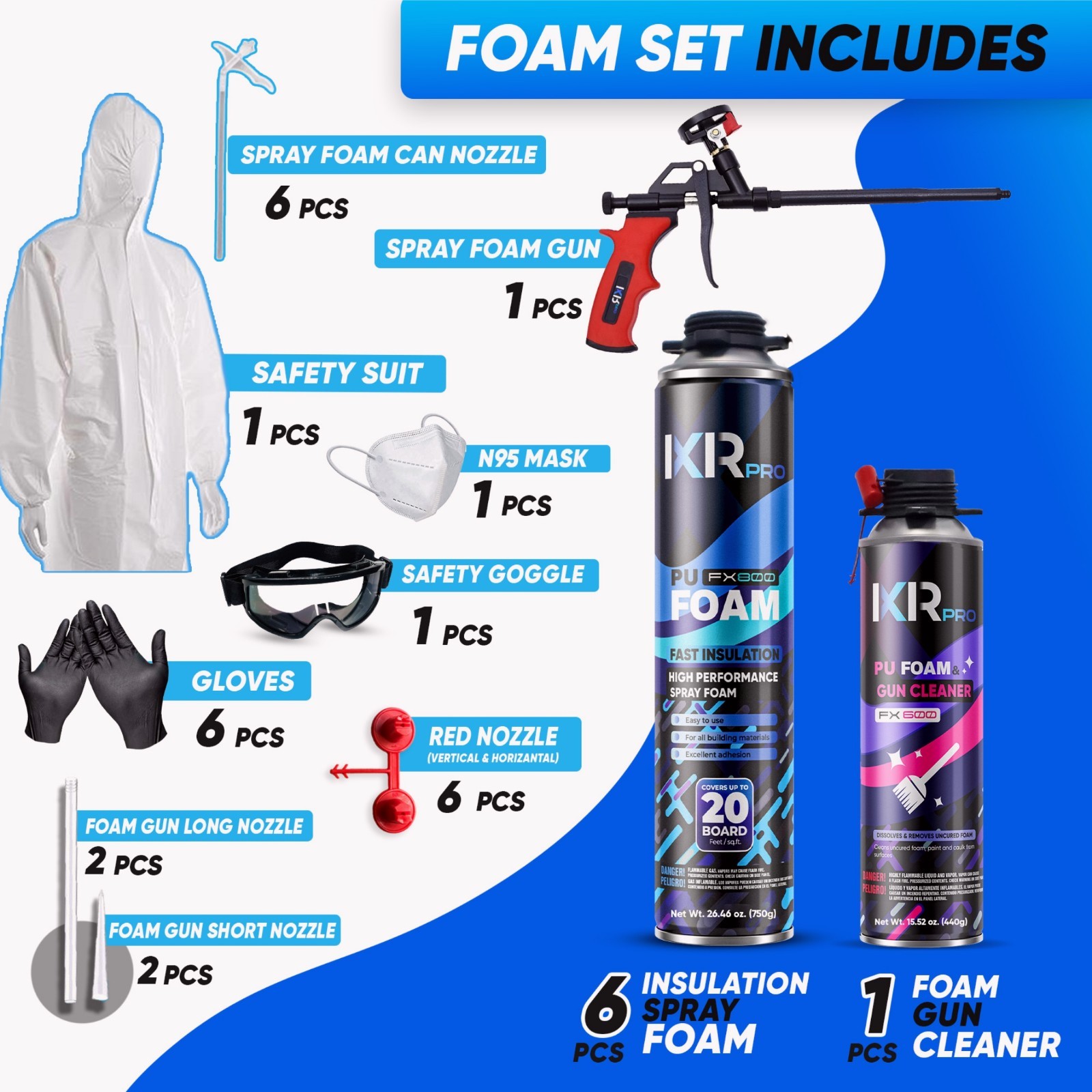 Spray Foam Insulation Kit(6PK Kit) Expanding Foam Sealant, Spray Insulation Foam