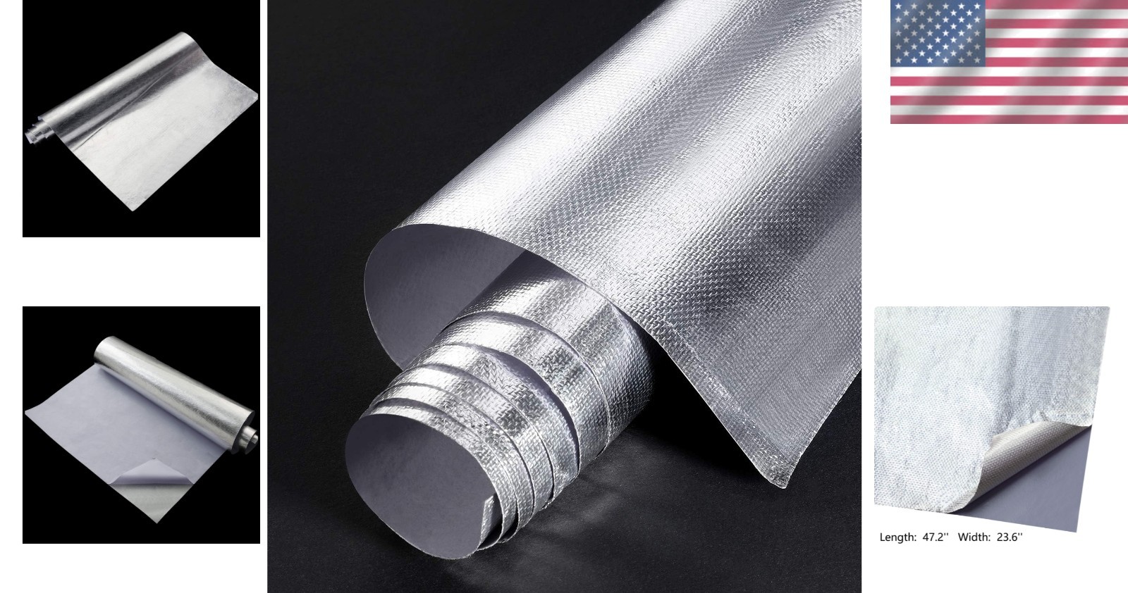 Adhesive Backed Aluminized Heat Shield Tape – 24 x 48 Inch for Multi-Purpose Use