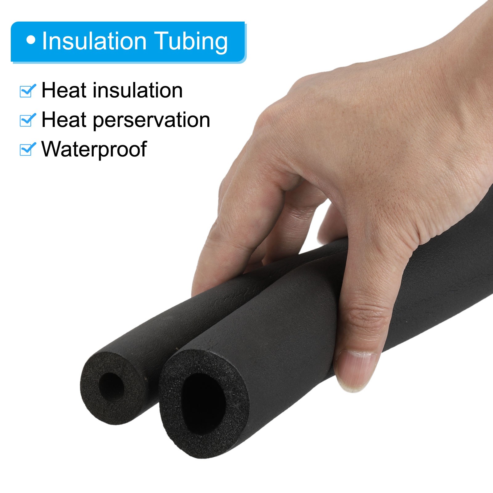3Pcs 3/8″(10mm) ID x 6Ft Pipe Insulation Foam Tube