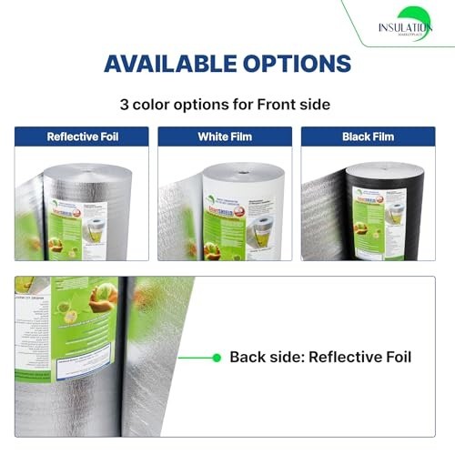 Reflective Insulation Roll 5mm 24 Inch x 50 Feet R17 Foil Radiant Barrier Vapor