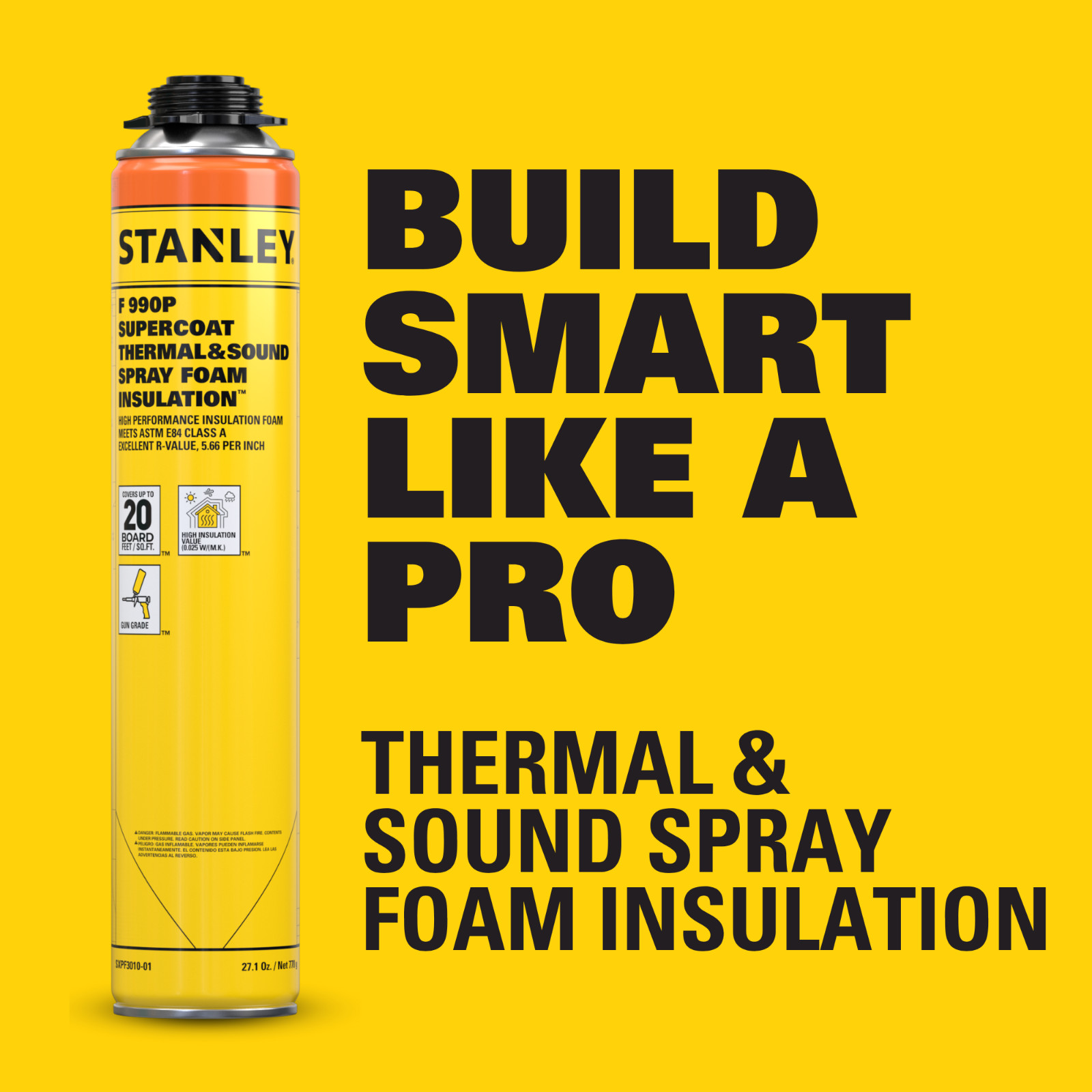 Stanley F990P SuperCoat Class A Fire Foam Closed Cell, 27.1 oz 18 Pack – No Gun