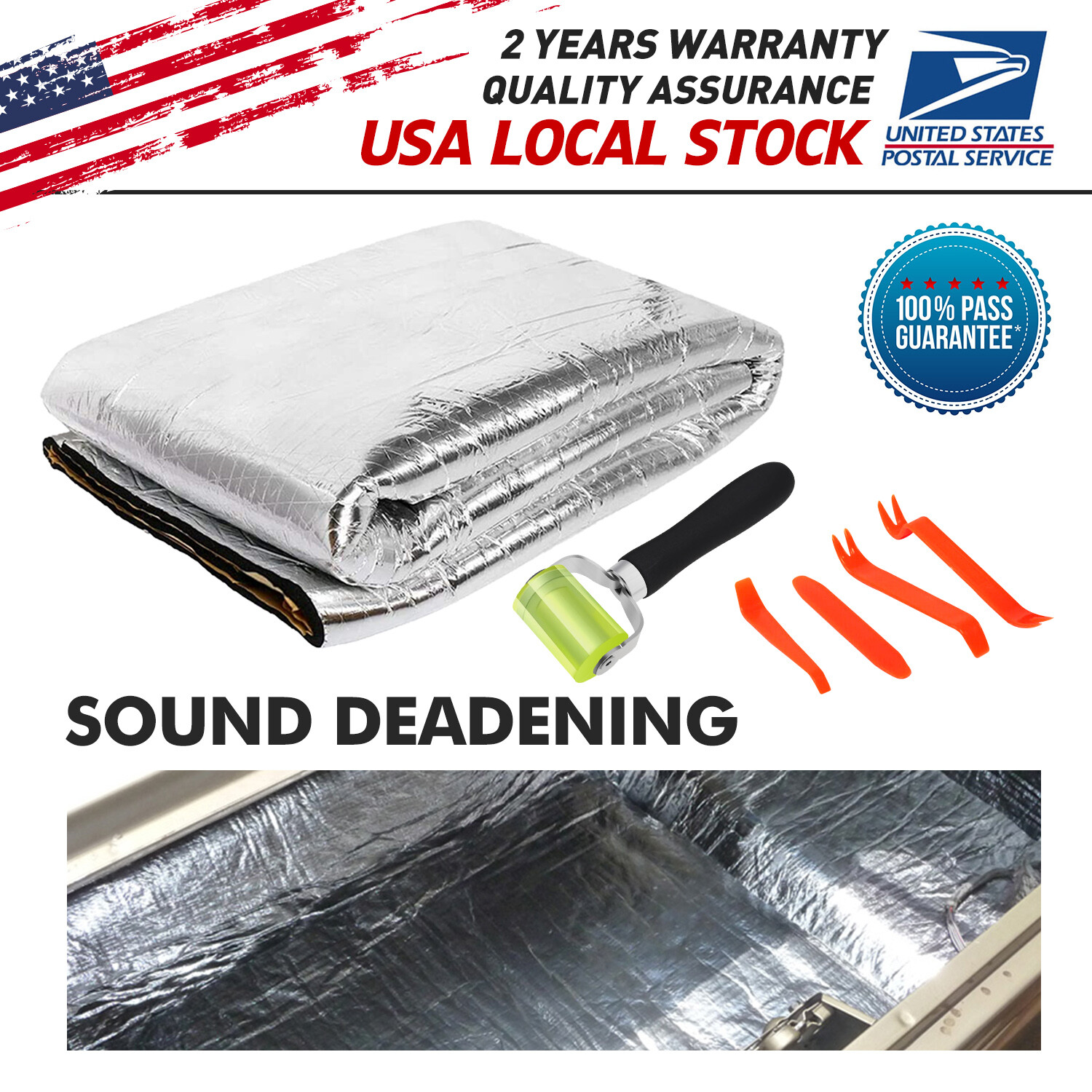 1Pcs High quality self adhesive backing Sound Deadener Insulation Mat 94″X39″