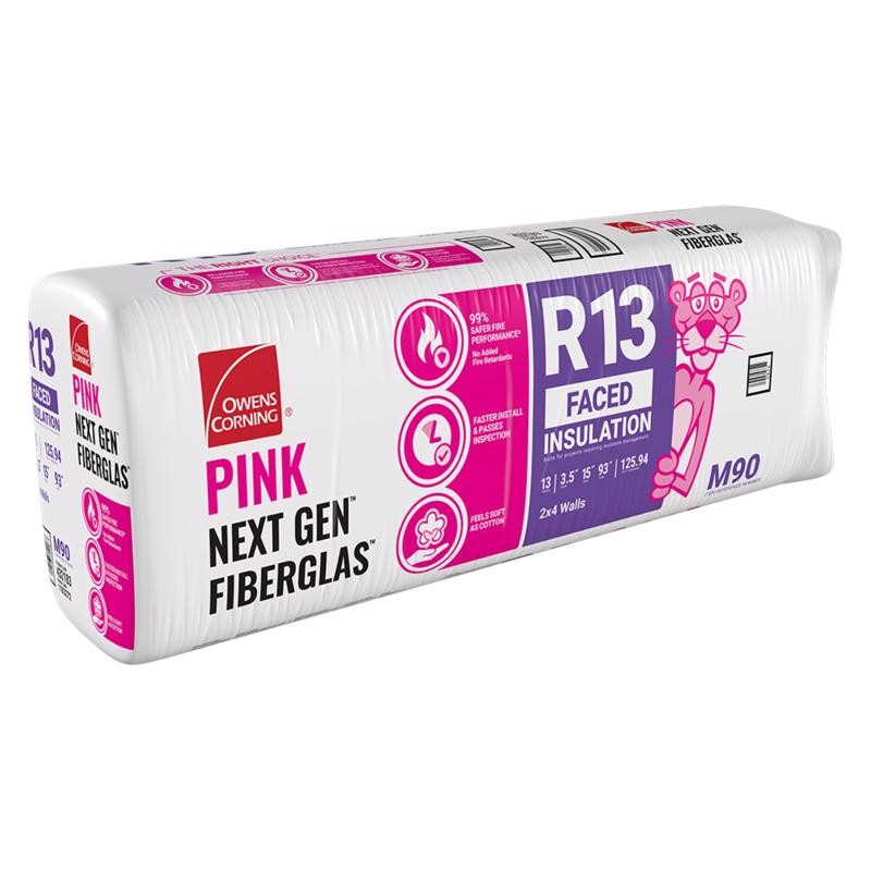 Owens Corning R-13 Kraft Faced Fiberglass Batt 15x93x3.5 125.94 sq ft