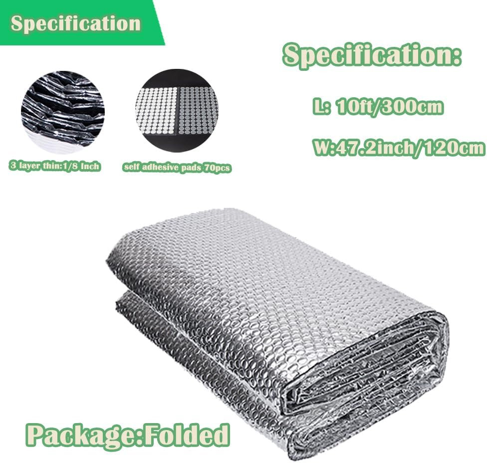 MRPAPA Double Reflective Insulation Foam, 48″ X 10 Ft Reflective Window Radiant