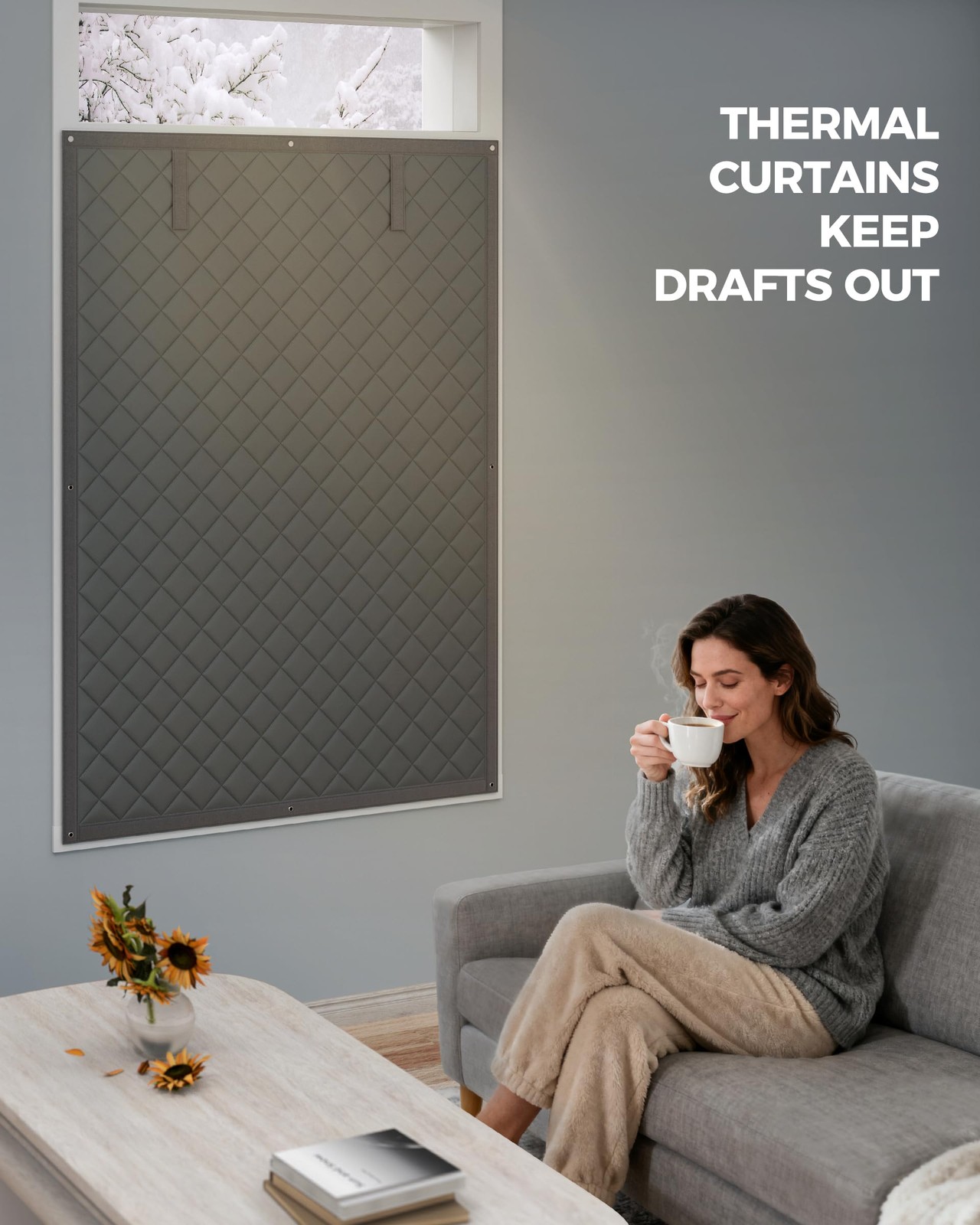 Augblinds Window Insulation for Winter, Fit Size 28×54 Inch, Gray