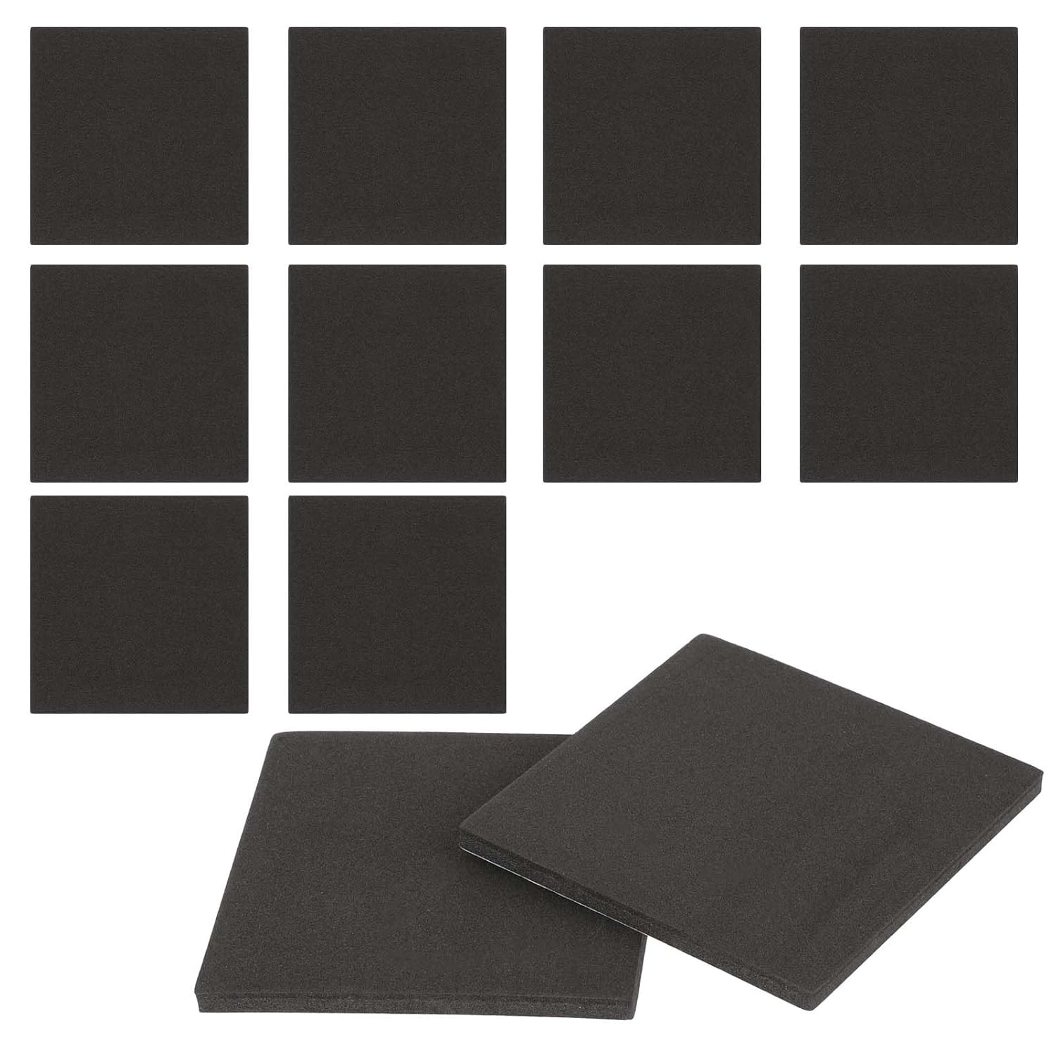 12 Pcs Black Neoprene Foam Insulation Sheets Self Adhesive Padding 4″ X