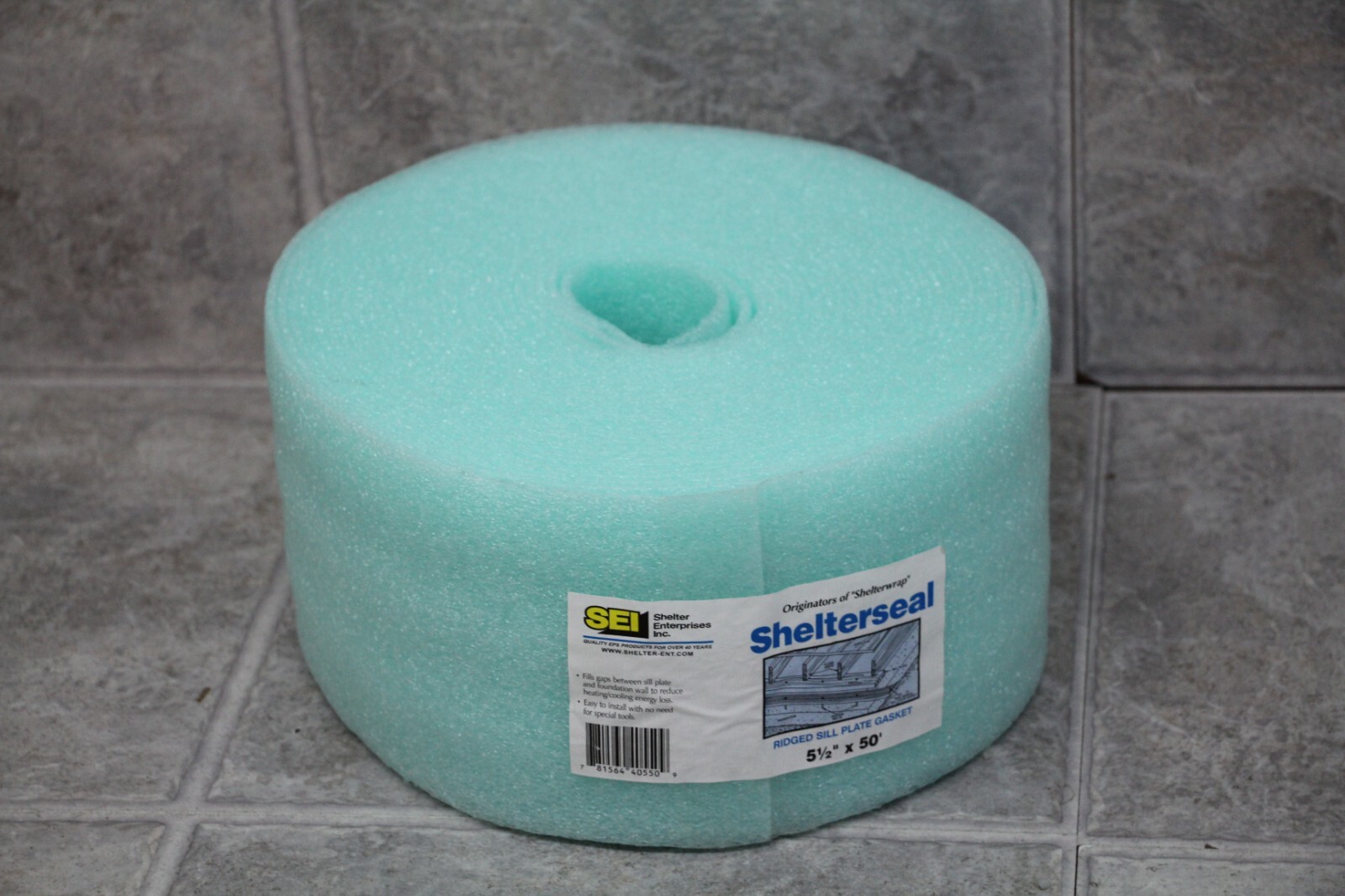 SEI Shelterseal 5 1/2″ x 50′ Ridged Sill Seal Plate Gasket Blue